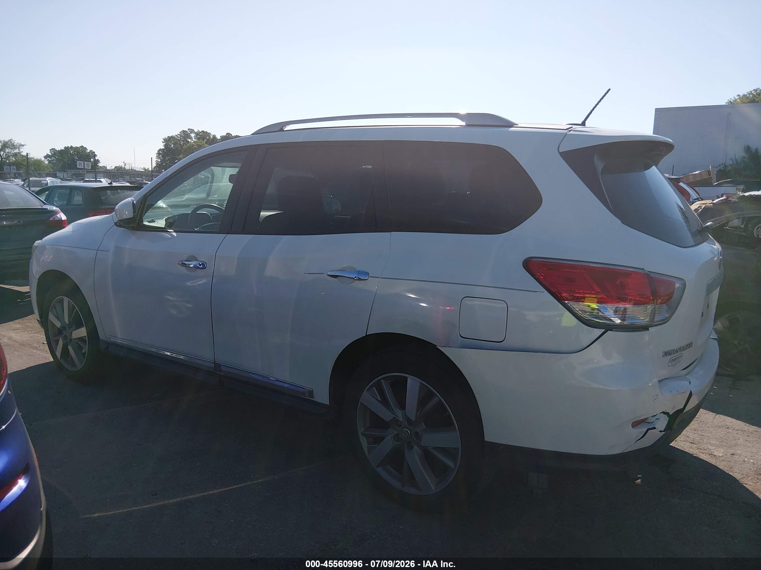 2014 Nissan Pathfinder Platinum White vin: 5N1AR2MM4EC633900