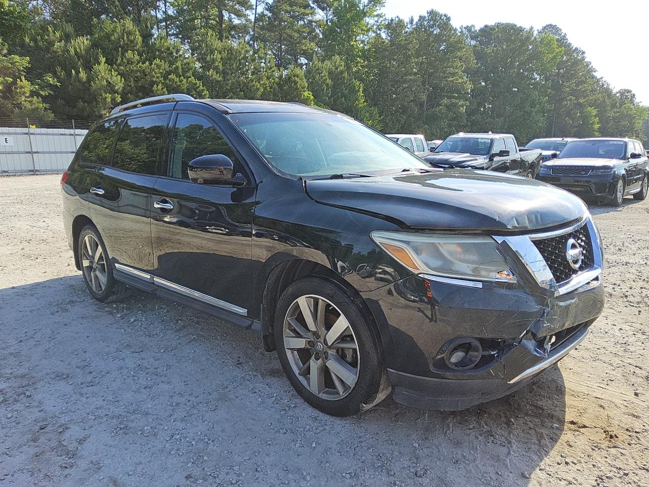 2014 Nissan Pathfinder S Black vin: 5N1AR2MM4EC692641 Damage: Hood, Severe Damage, Replacement Required