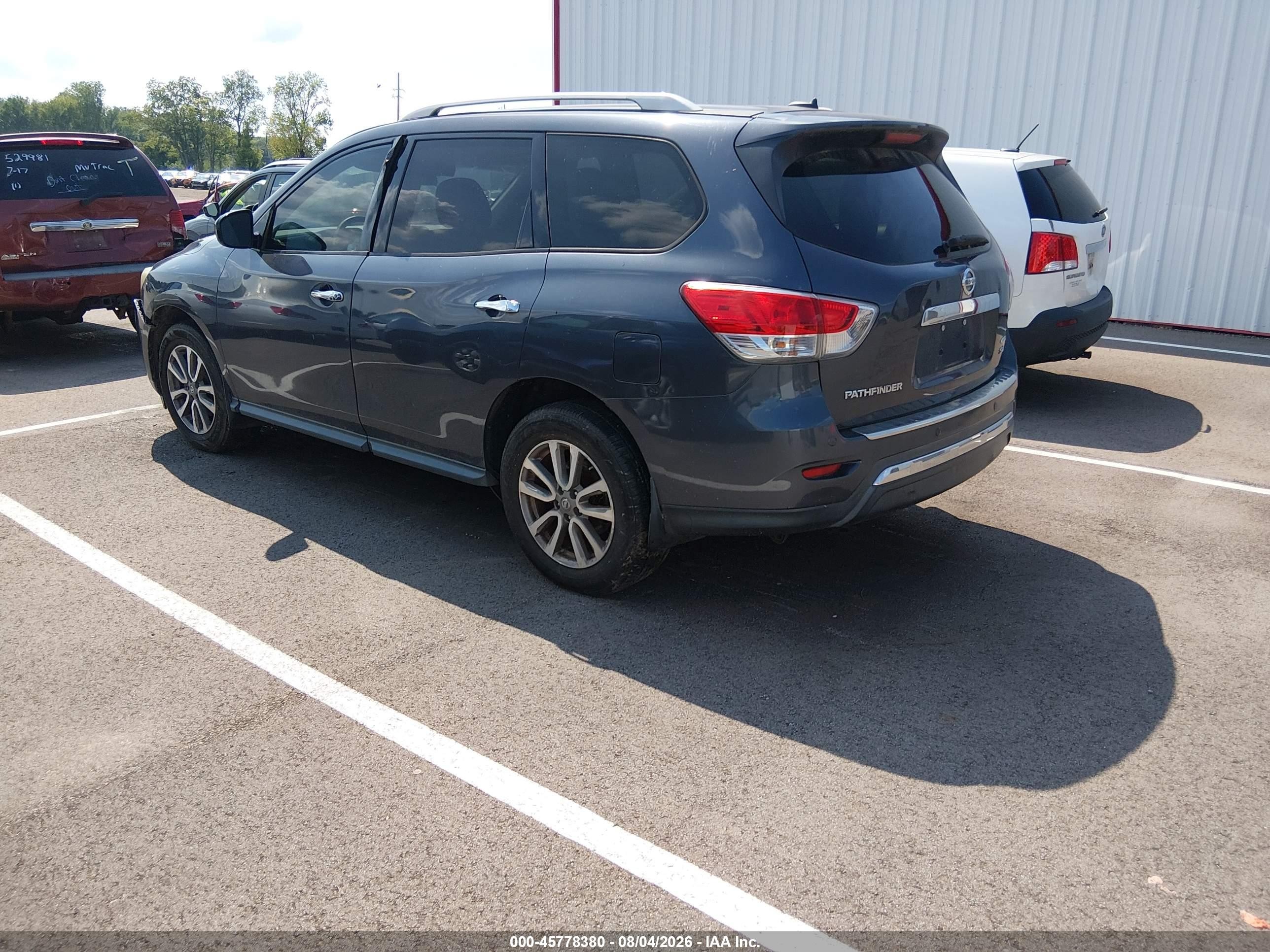 2014 Nissan Pathfinder Sv Blue vin: 5N1AR2MM4EC695524
