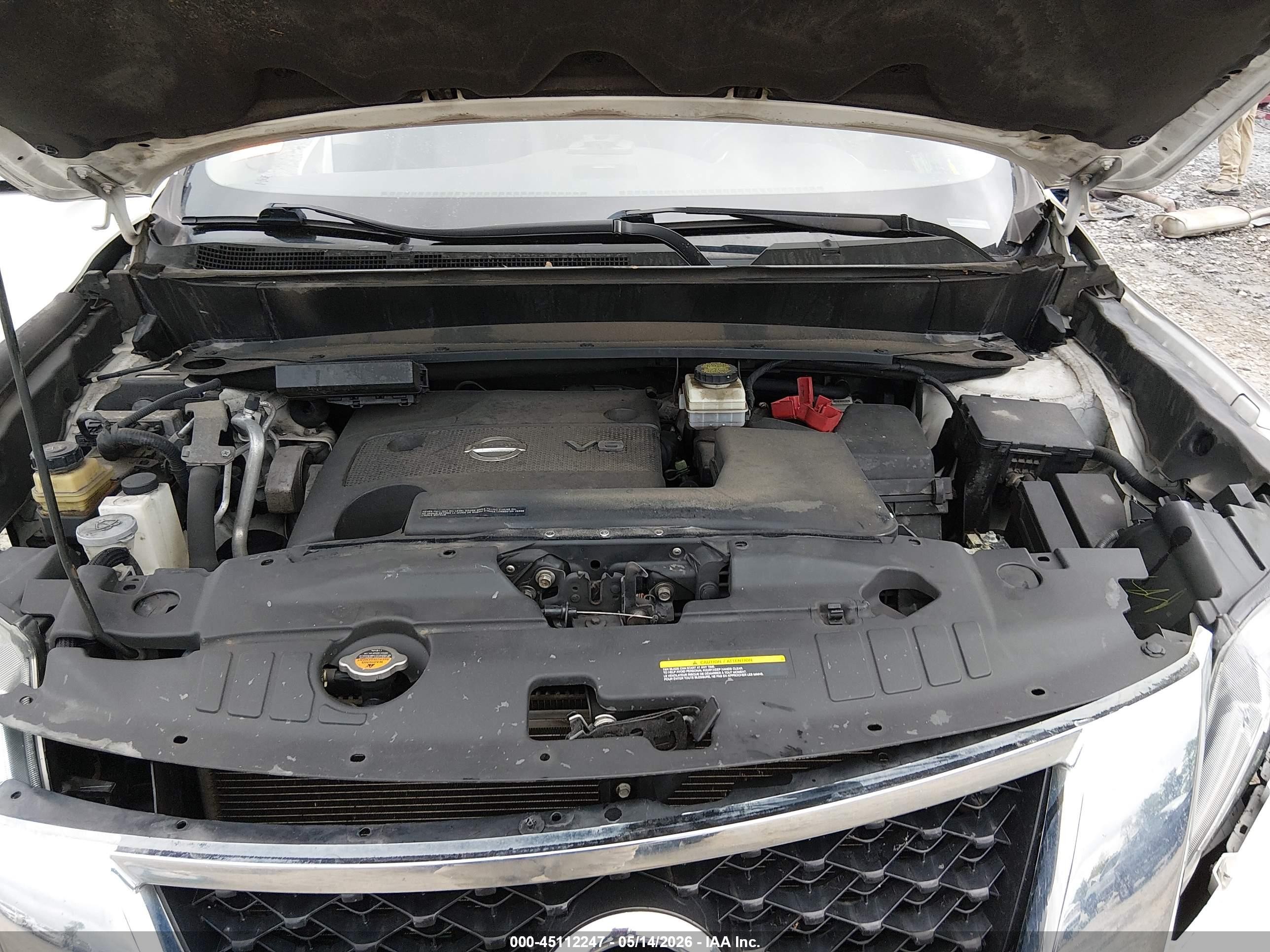 2014 Nissan Pathfinder Platinum White vin: 5N1AR2MM4EC721670