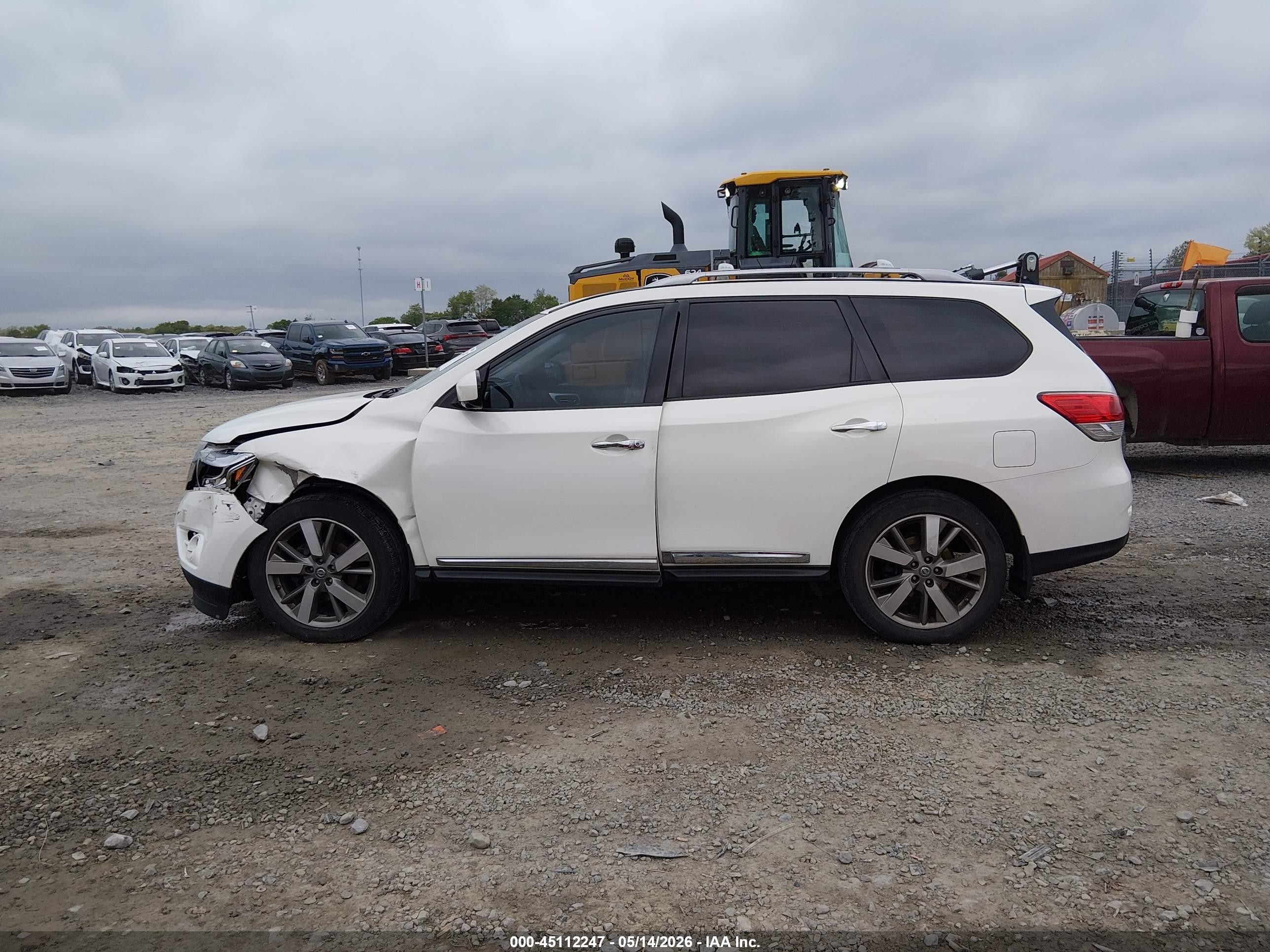 2014 Nissan Pathfinder Platinum White vin: 5N1AR2MM4EC721670
