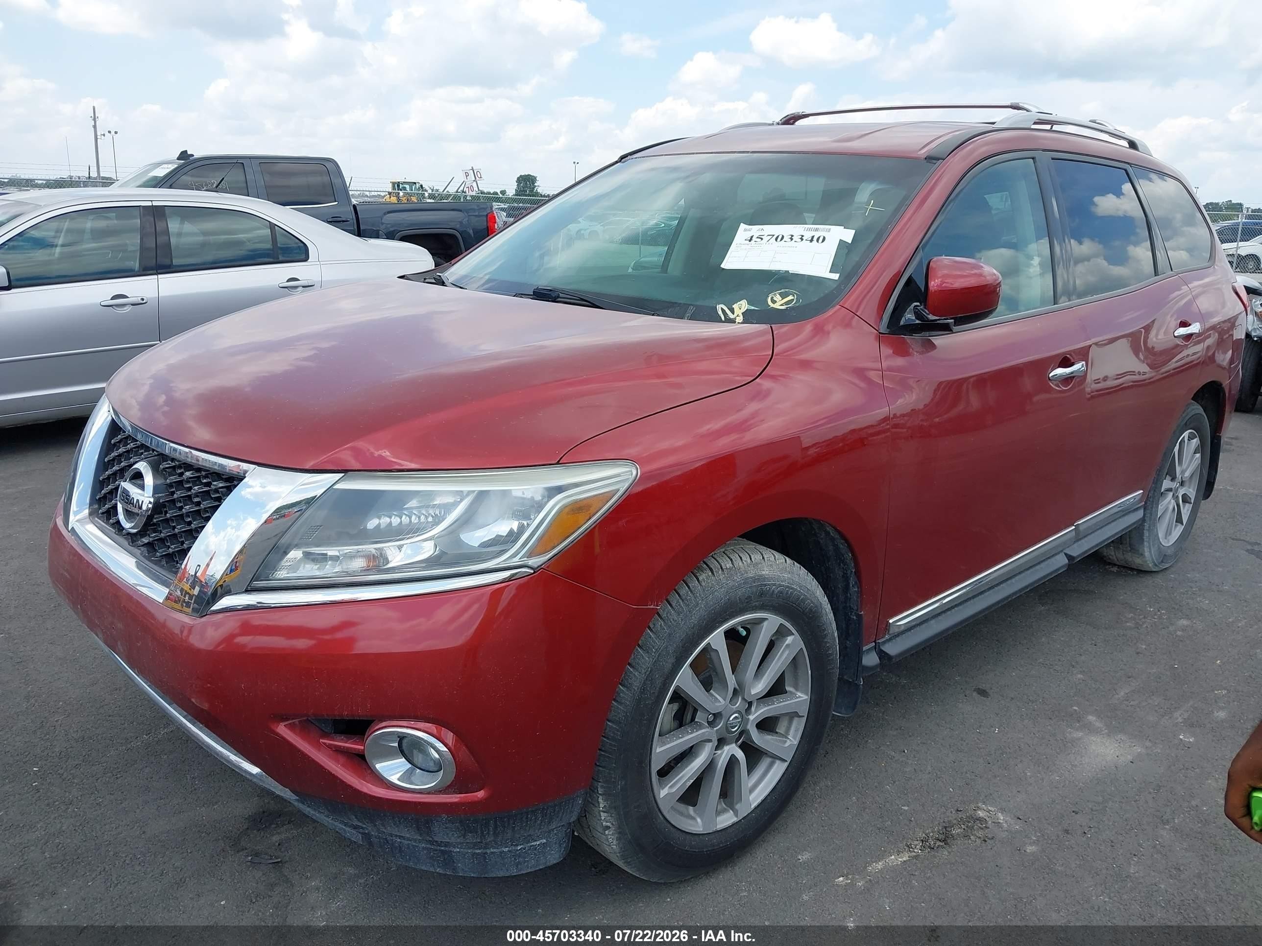 2014 Nissan Pathfinder Sl Красный vin: 5N1AR2MM4EC729574