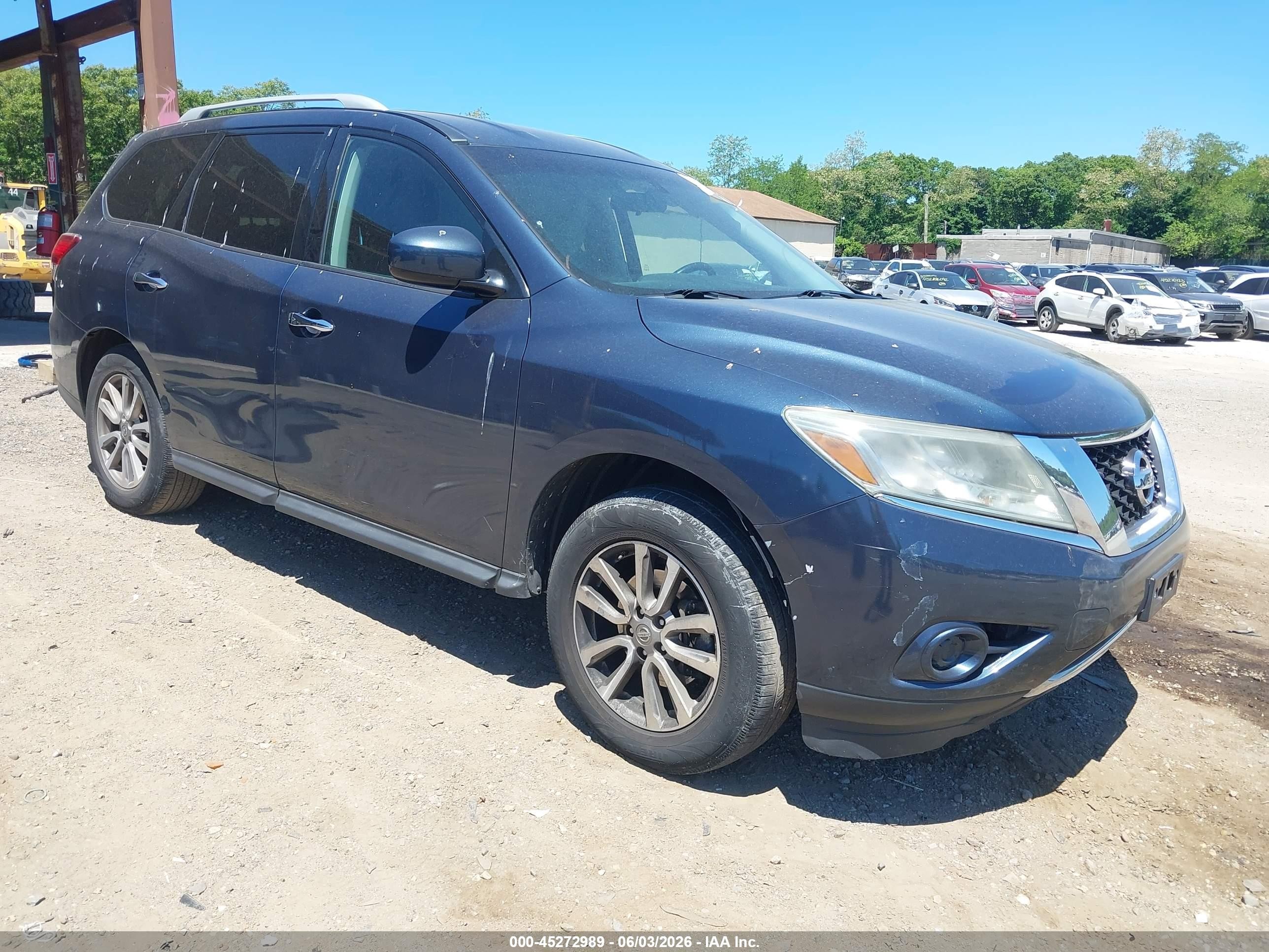 2014 Nissan Pathfinder Sv Blue vin: 5N1AR2MM4EC731499