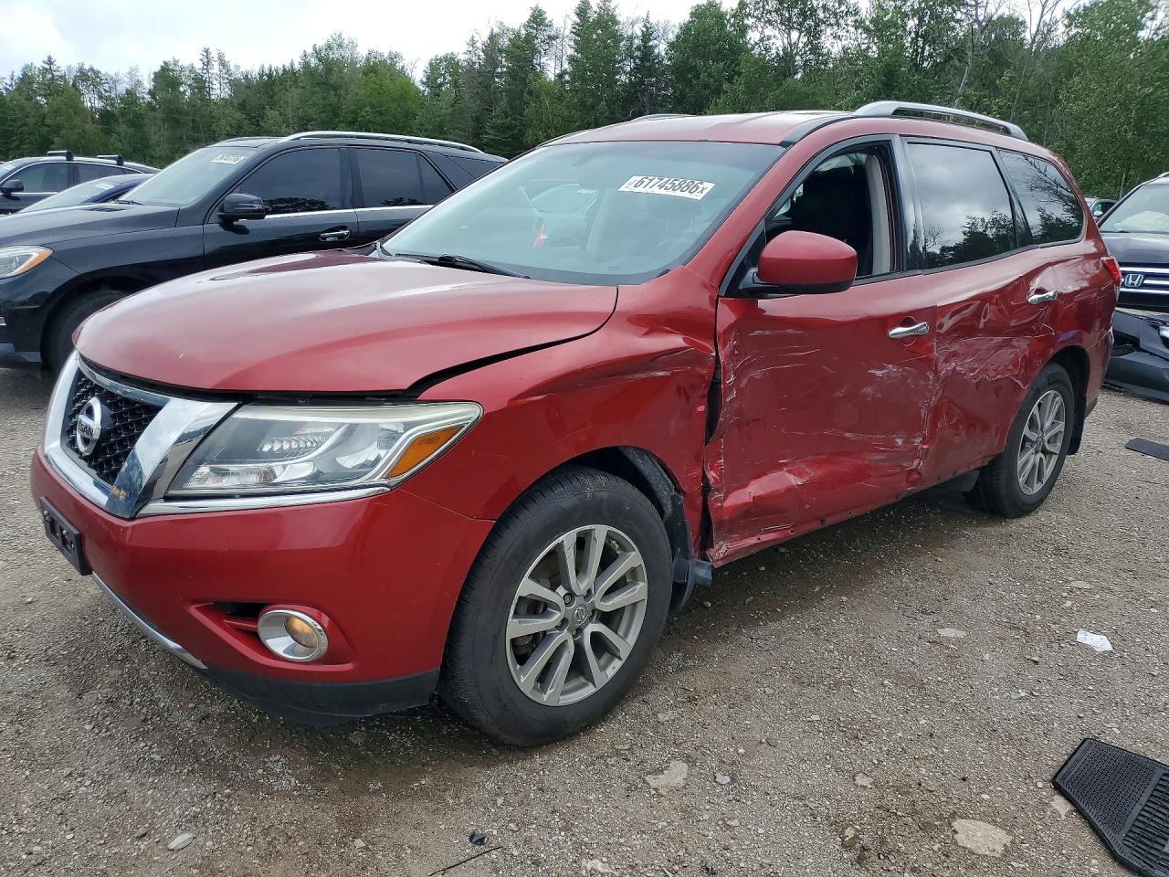 2015 Nissan Pathfinder S Red vin: 5N1AR2MM4FC629685