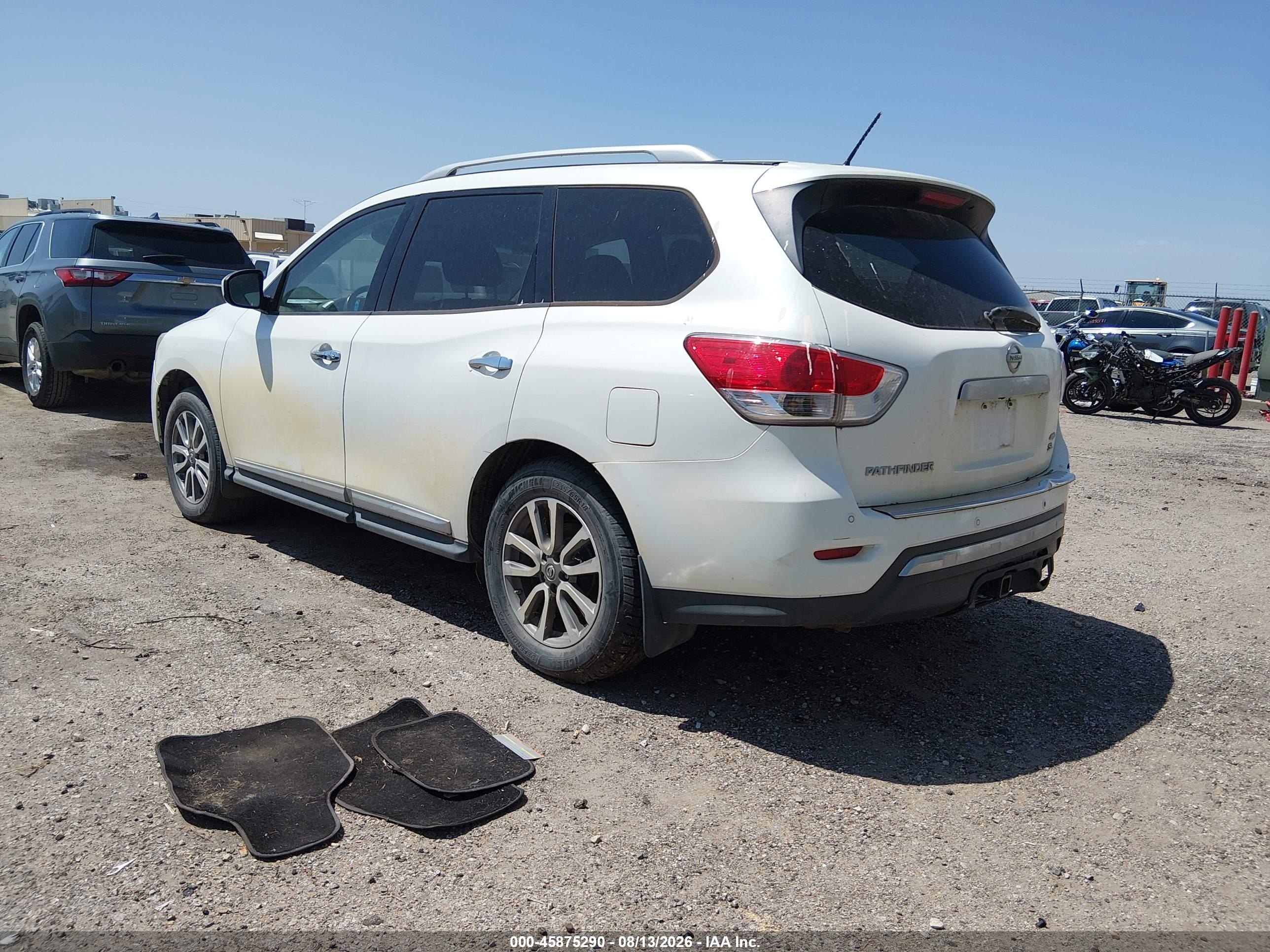 2015 Nissan Pathfinder Sl White vin: 5N1AR2MM4FC630979