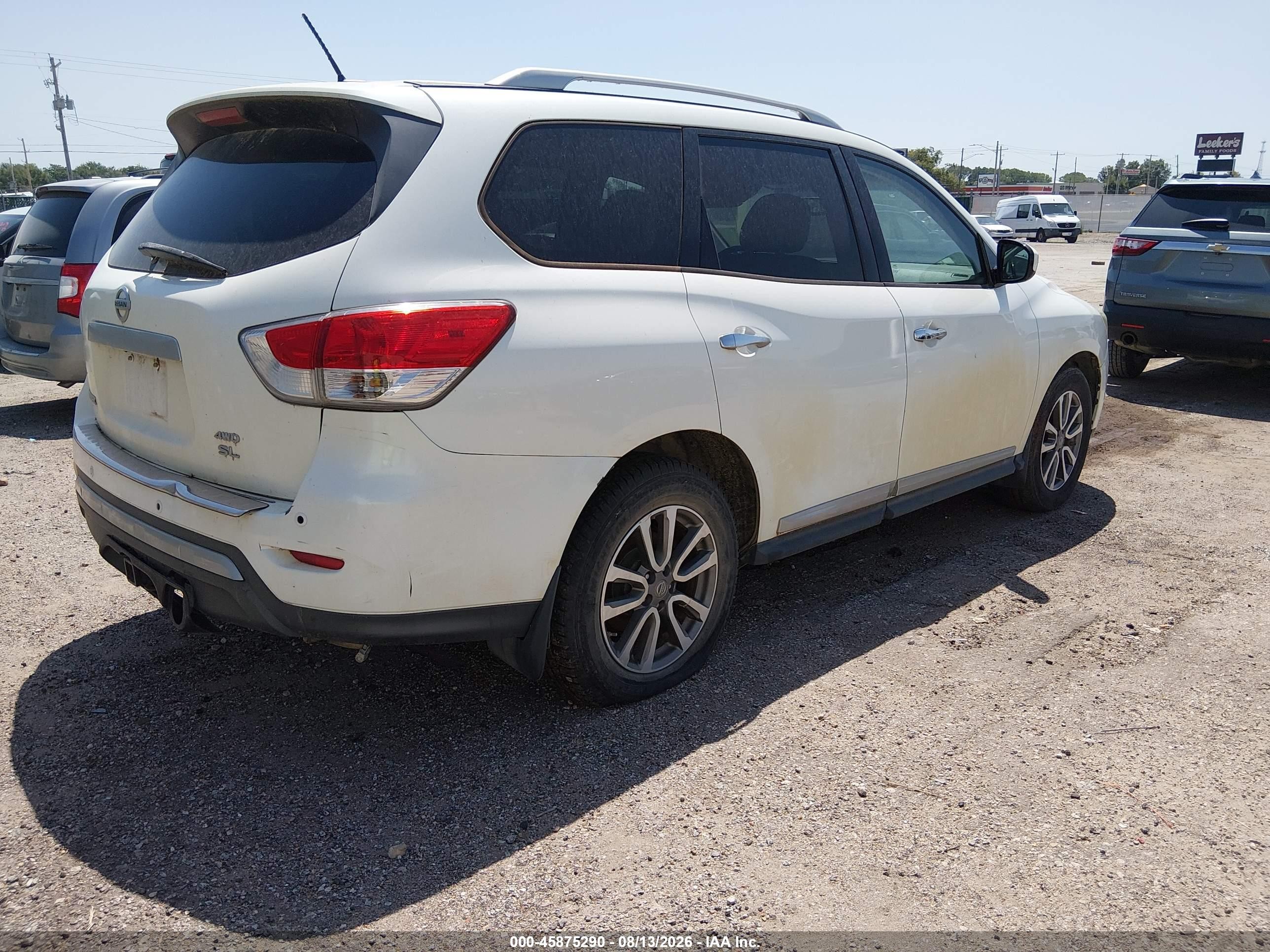2015 Nissan Pathfinder Sl White vin: 5N1AR2MM4FC630979