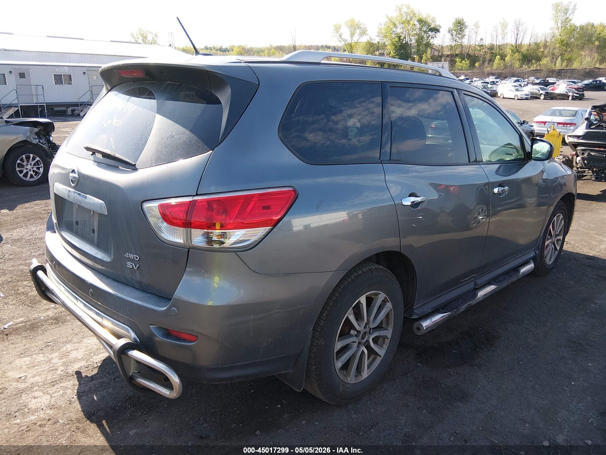 2015 Nissan Pathfinder Sv Gray vin: 5N1AR2MM4FC673198
