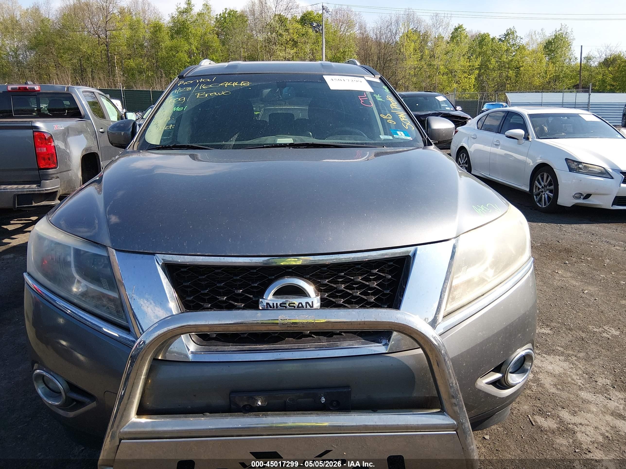 2015 Nissan Pathfinder Sv Gray vin: 5N1AR2MM4FC673198