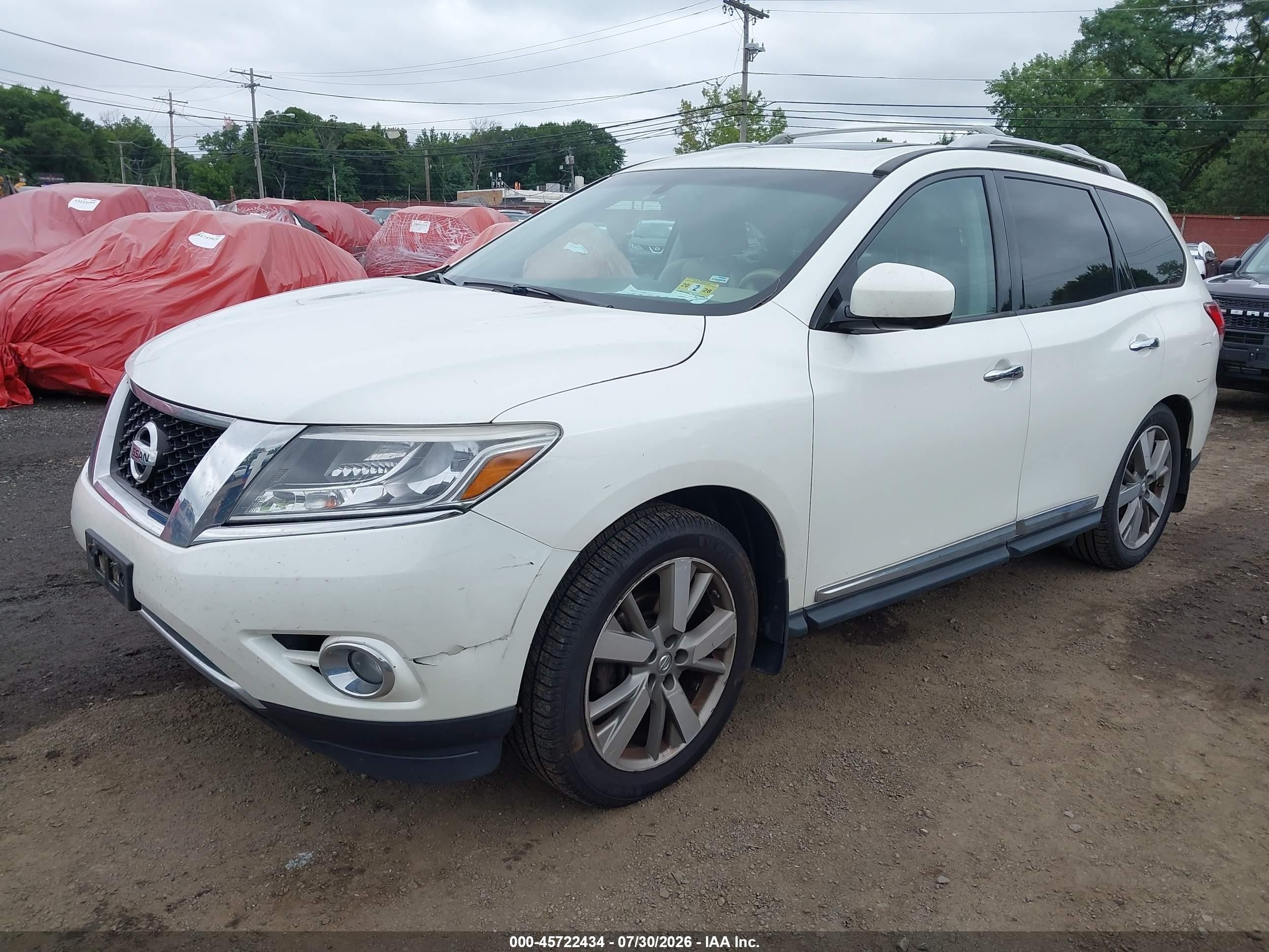 2015 Nissan Pathfinder Platinum White vin: 5N1AR2MM4FC715966