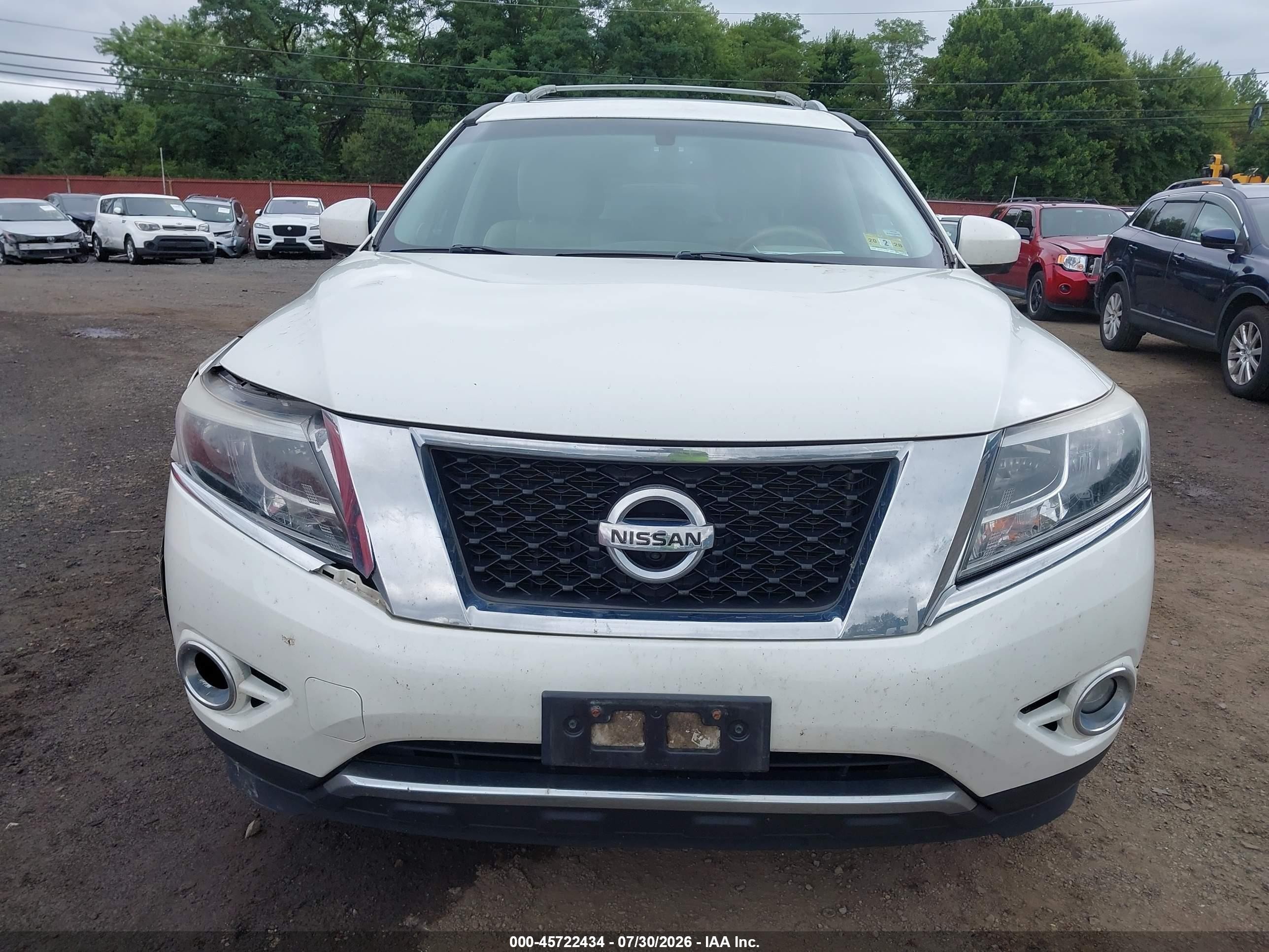 2015 Nissan Pathfinder Platinum White vin: 5N1AR2MM4FC715966