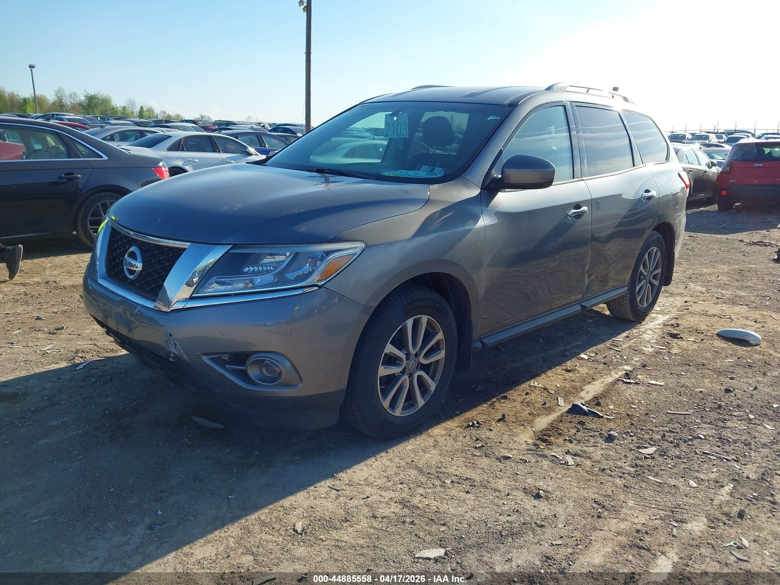 2015 Nissan Pathfinder S Gray vin: 5N1AR2MM4FC716566