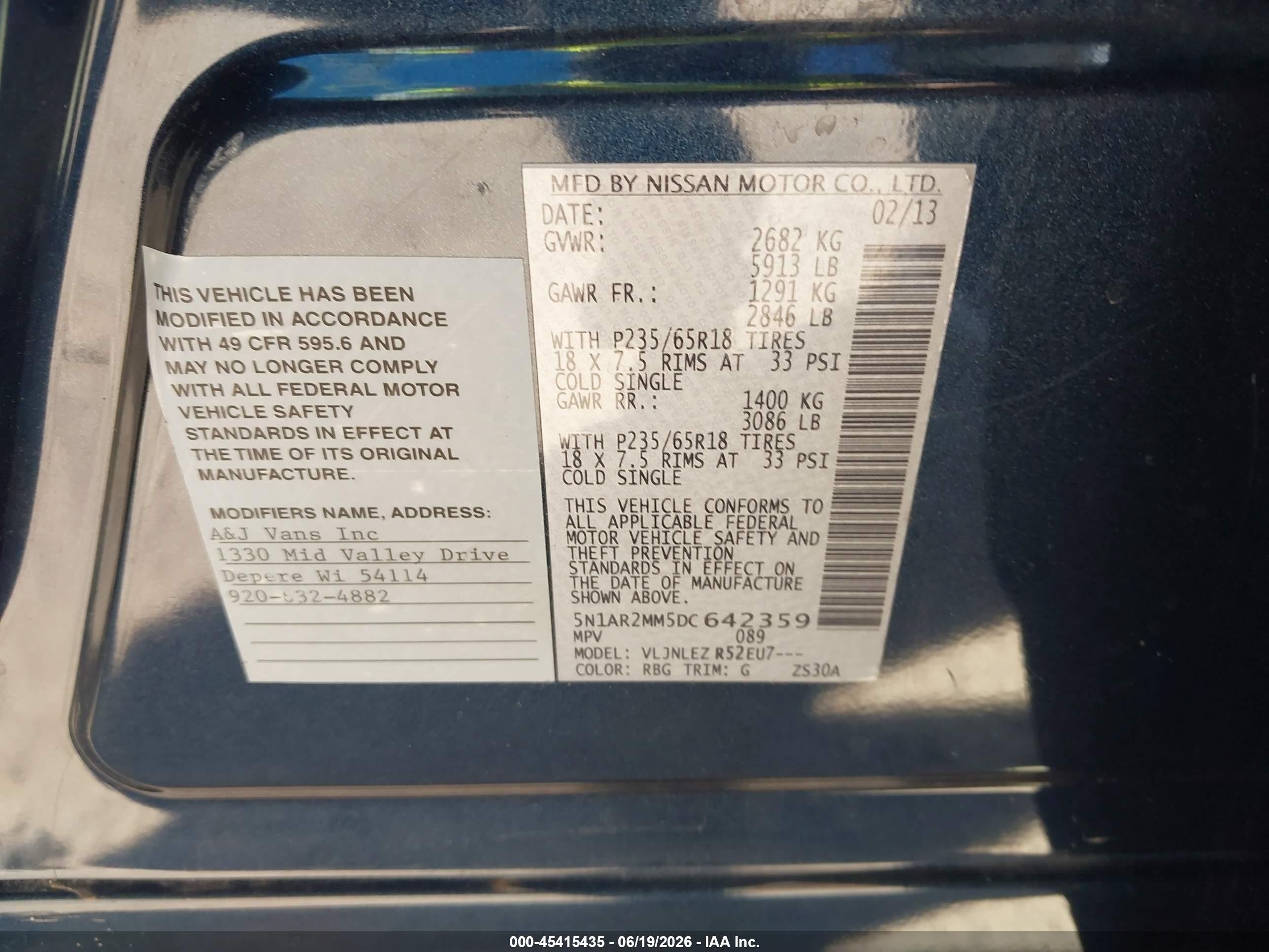 2013 Nissan Pathfinder Sv Blue vin: 5N1AR2MM5DC642359