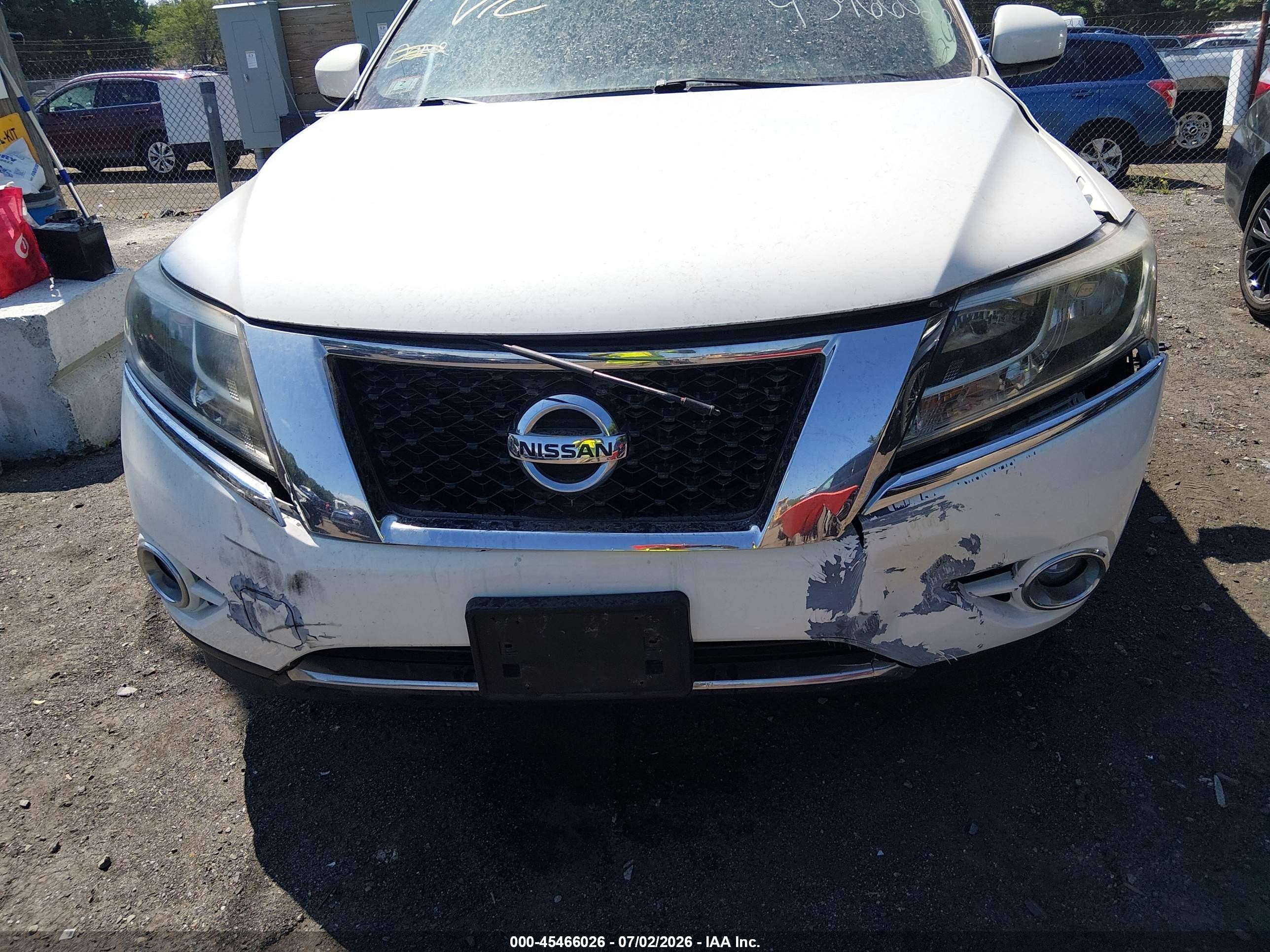 2013 Nissan Pathfinder Sl White vin: 5N1AR2MM5DC675443