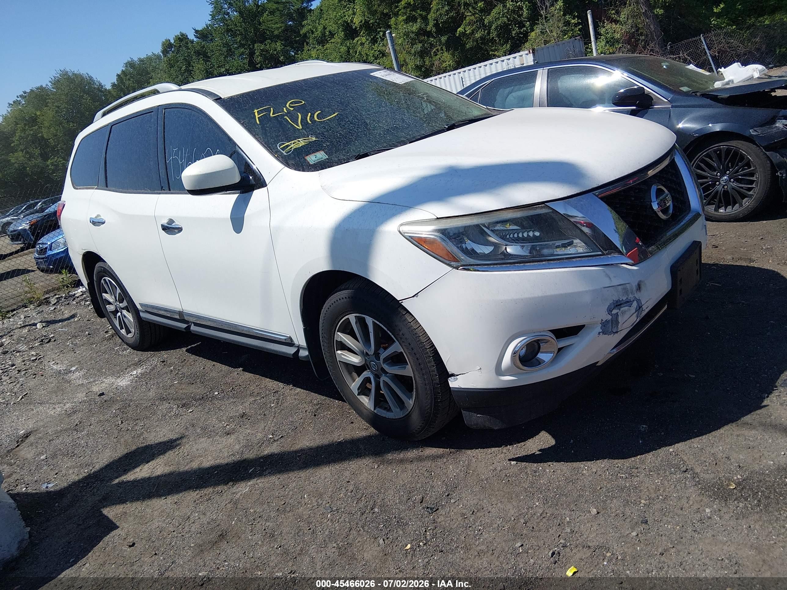 2013 Nissan Pathfinder Sl White vin: 5N1AR2MM5DC675443
