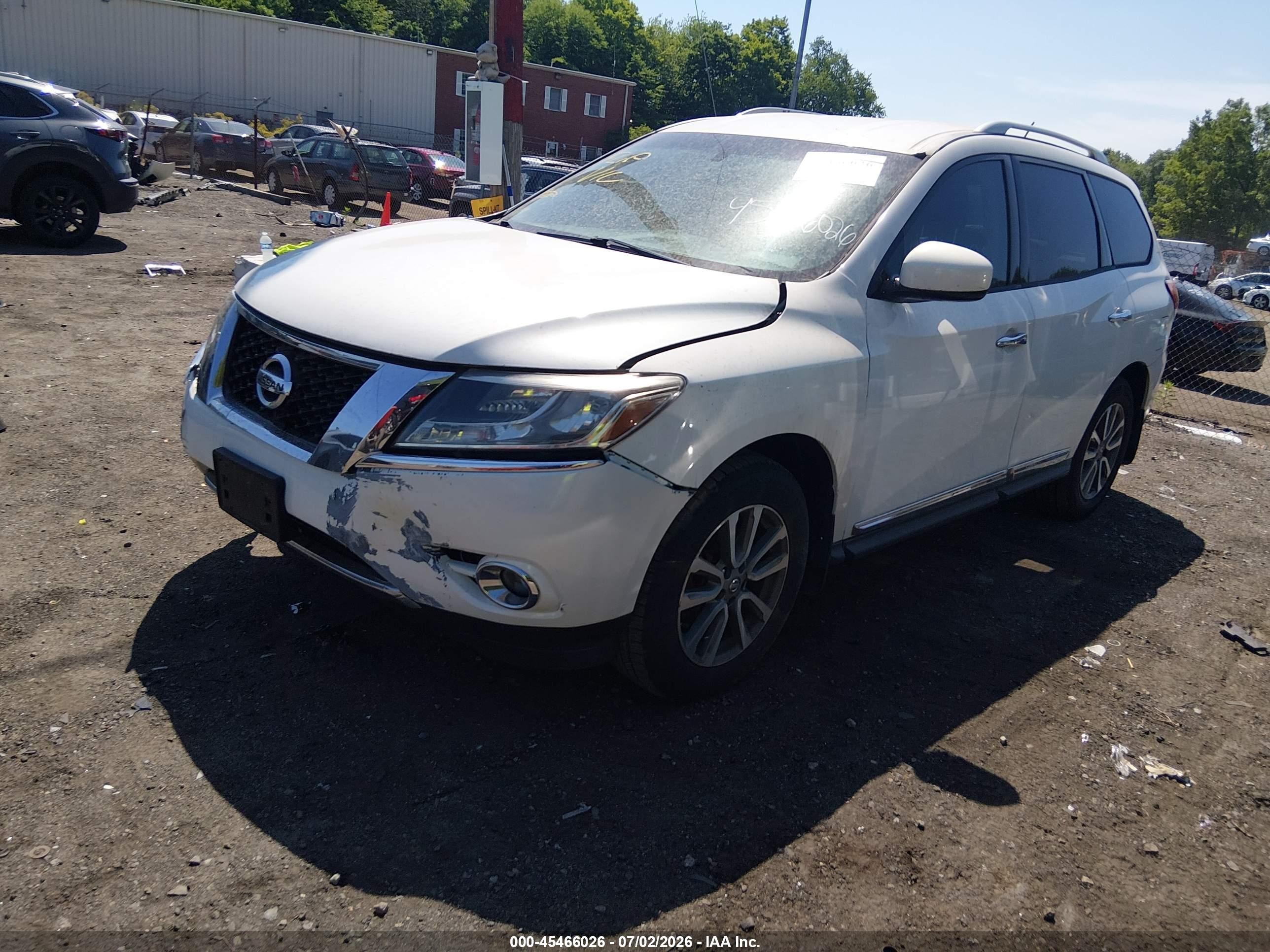 2013 Nissan Pathfinder Sl White vin: 5N1AR2MM5DC675443