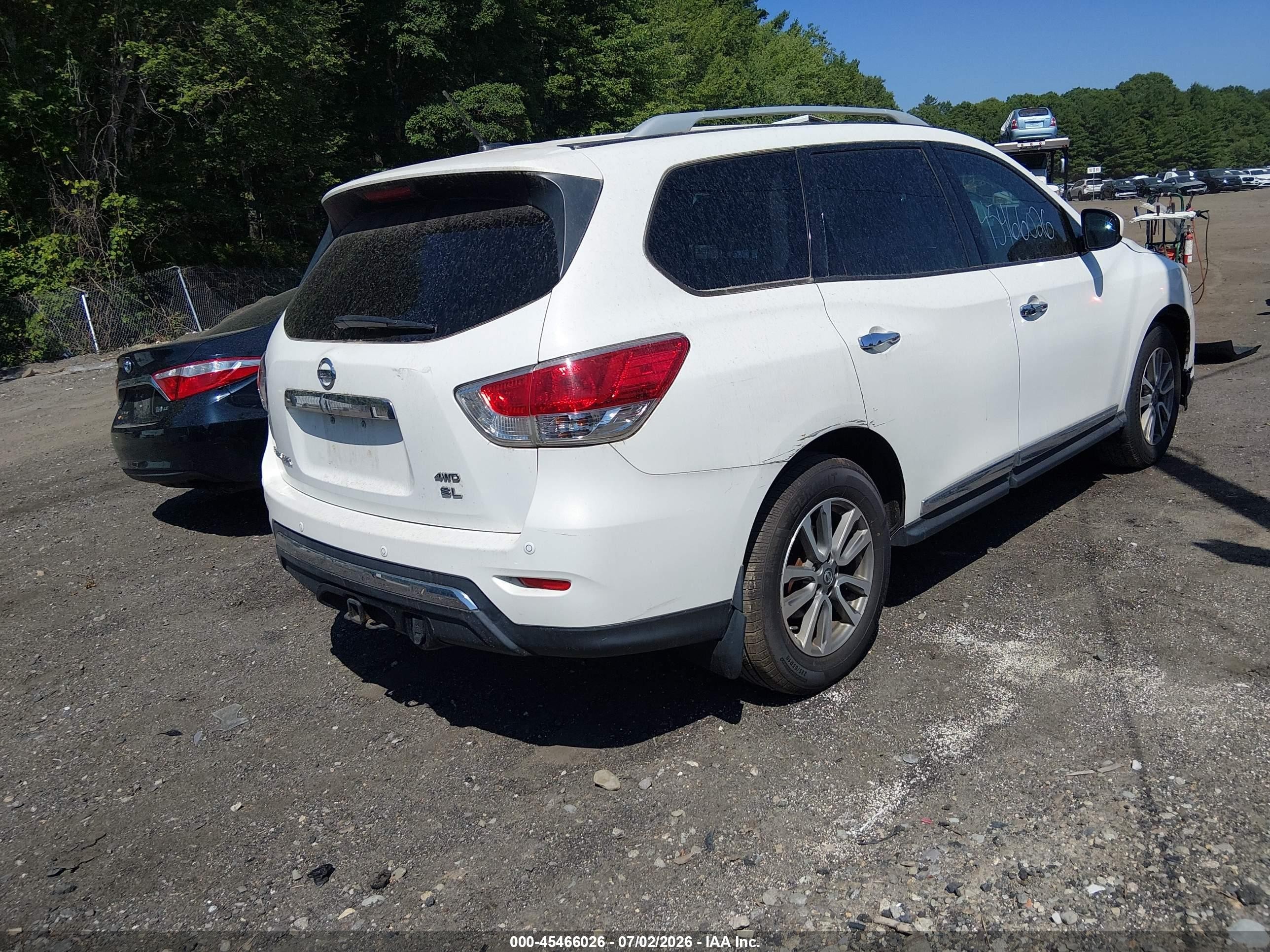 2013 Nissan Pathfinder Sl White vin: 5N1AR2MM5DC675443