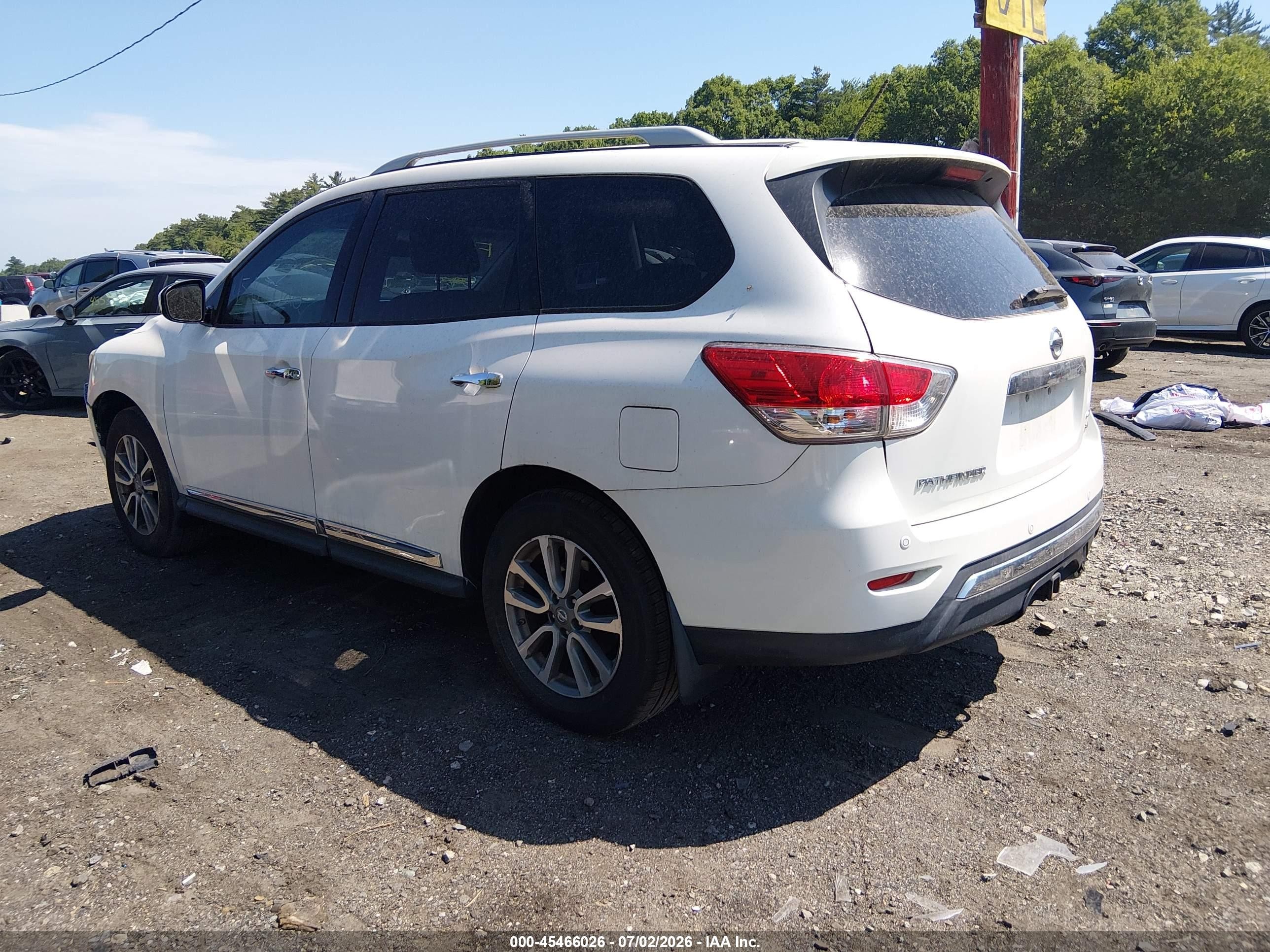 2013 Nissan Pathfinder Sl White vin: 5N1AR2MM5DC675443