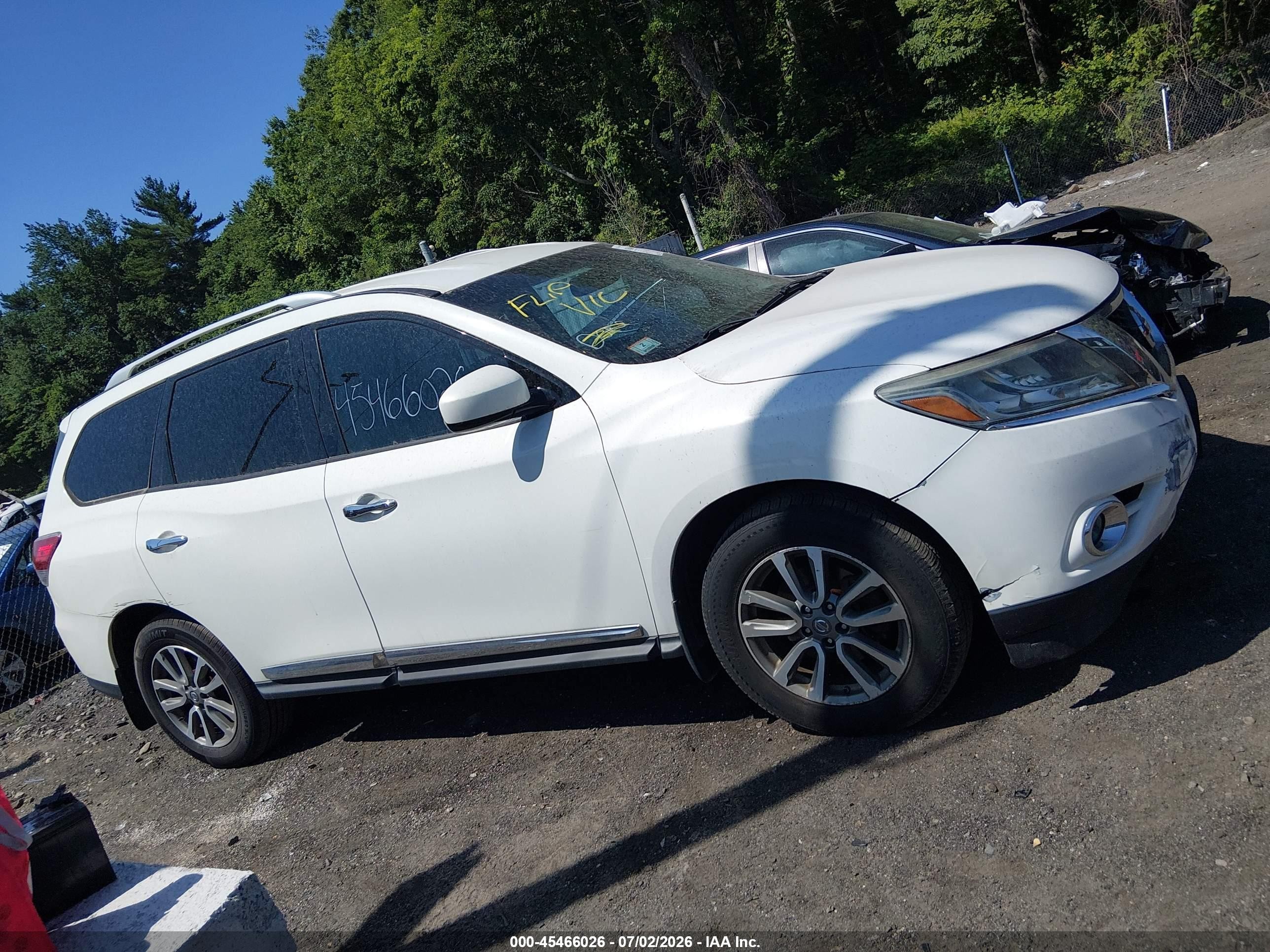 2013 Nissan Pathfinder Sl White vin: 5N1AR2MM5DC675443