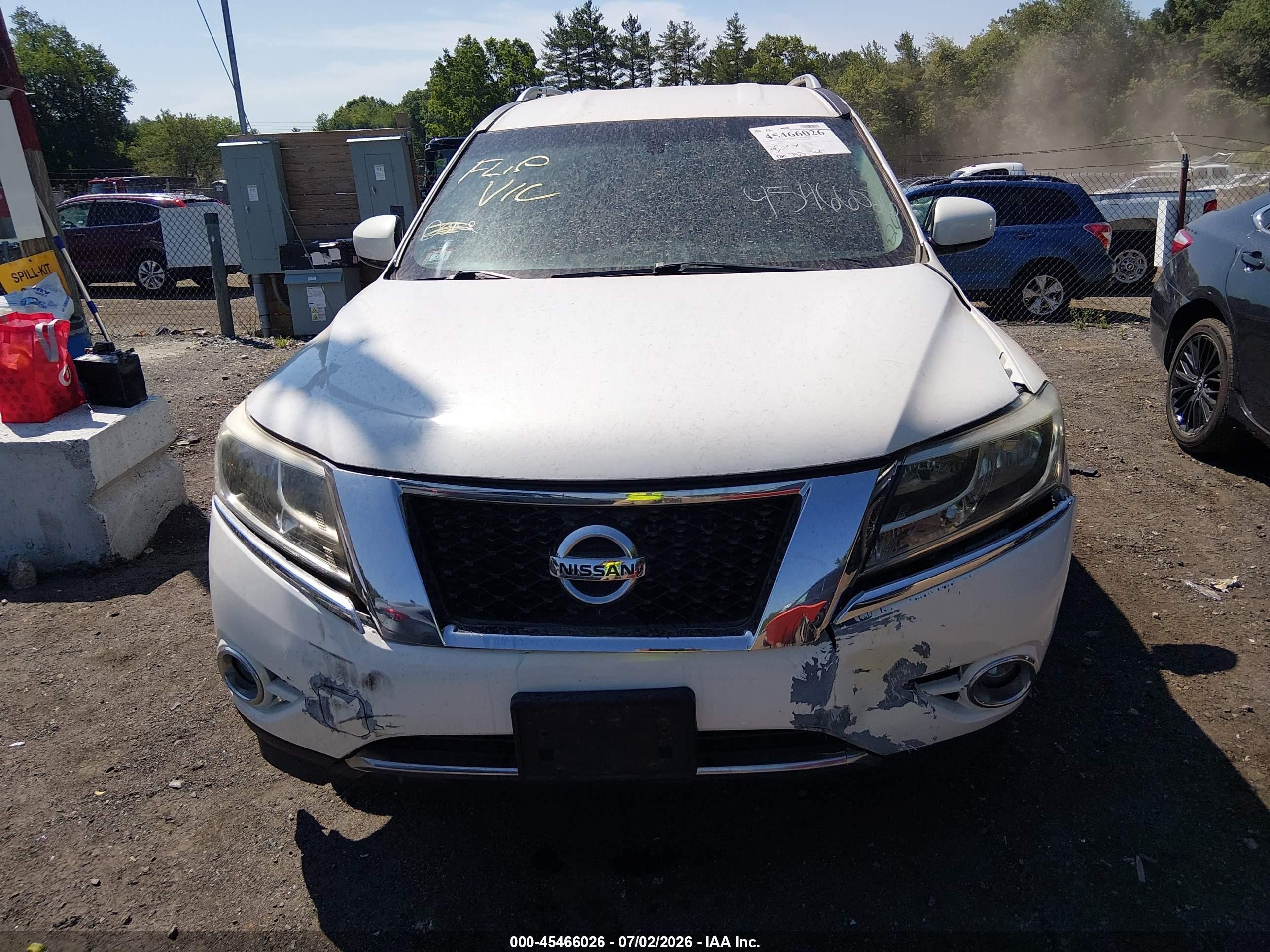 2013 Nissan Pathfinder Sl White vin: 5N1AR2MM5DC675443