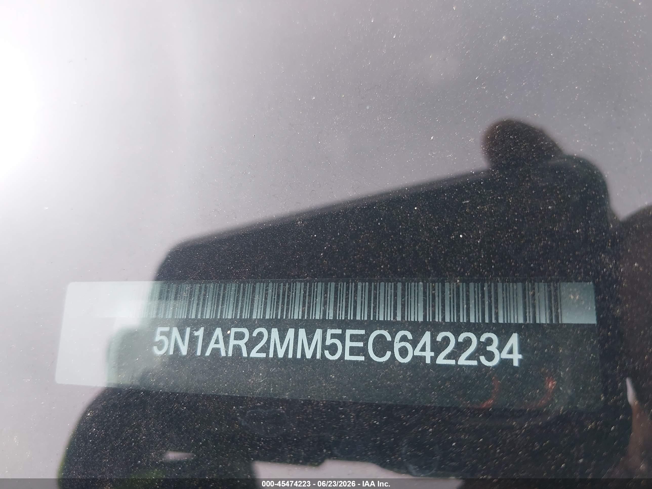 2014 Nissan Pathfinder Sv Gray vin: 5N1AR2MM5EC642234