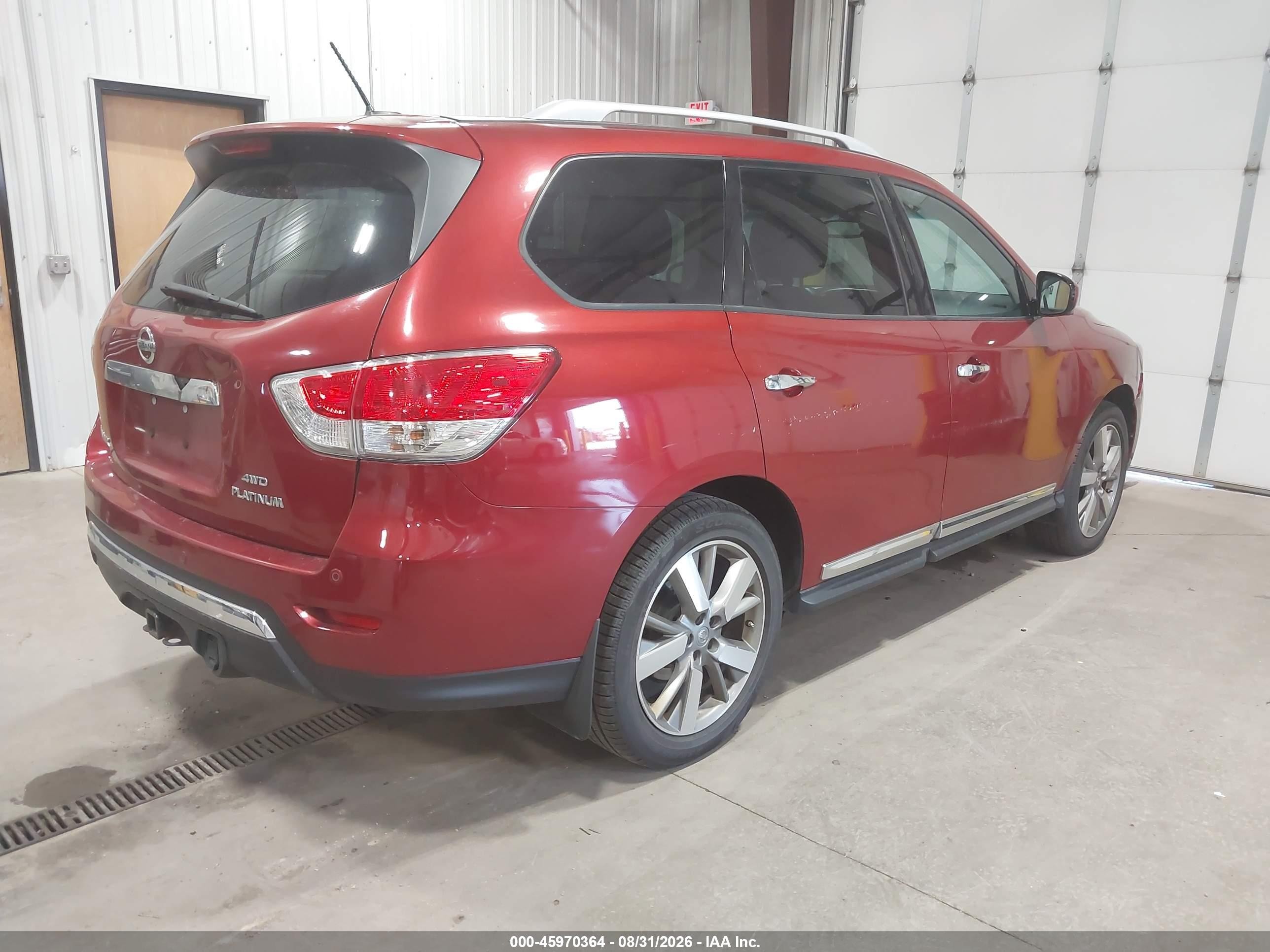 2014 Nissan Pathfinder Platinum Burgundy vin: 5N1AR2MM5EC663147