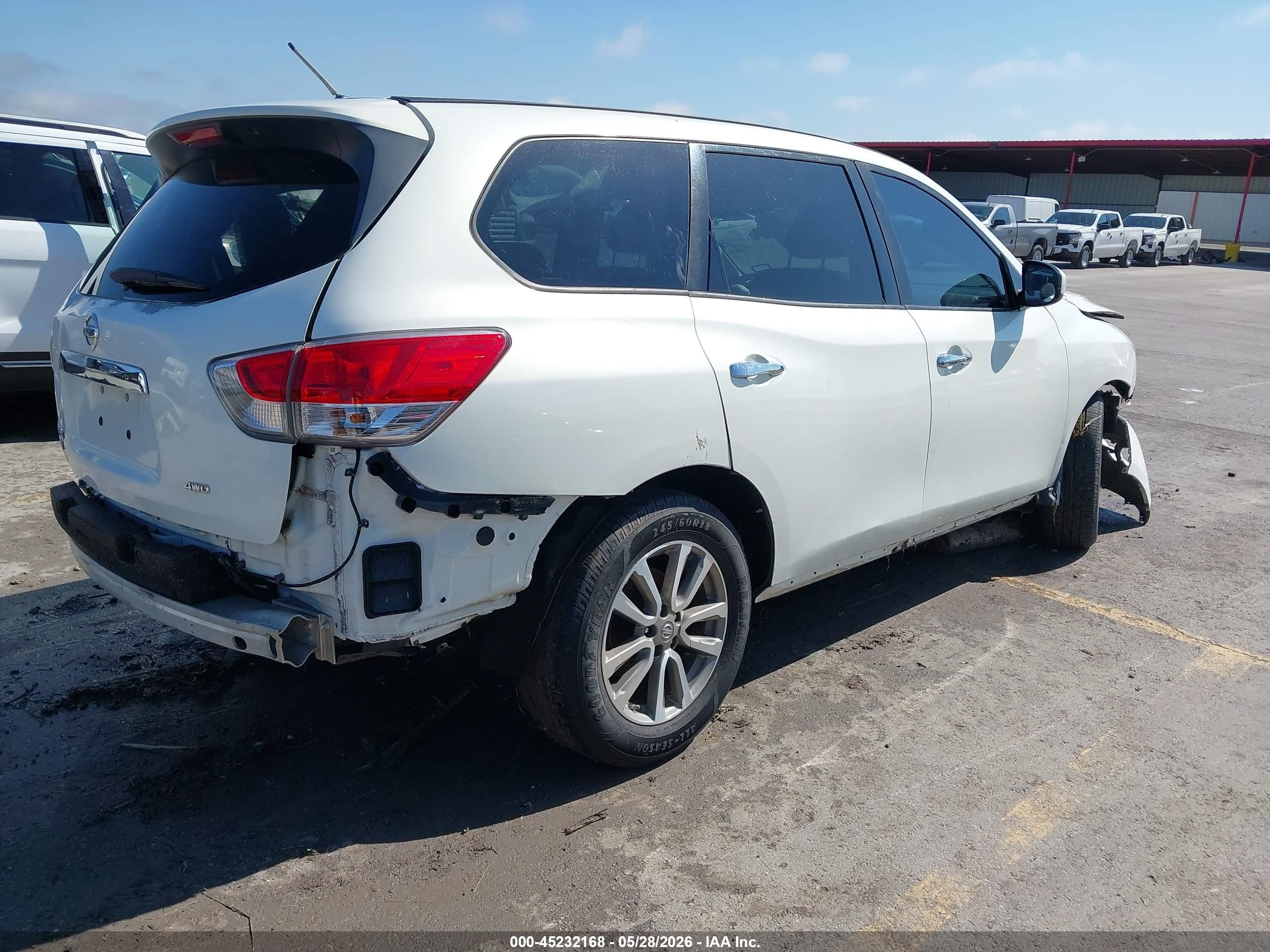 2014 Nissan Pathfinder S White vin: 5N1AR2MM5EC705896