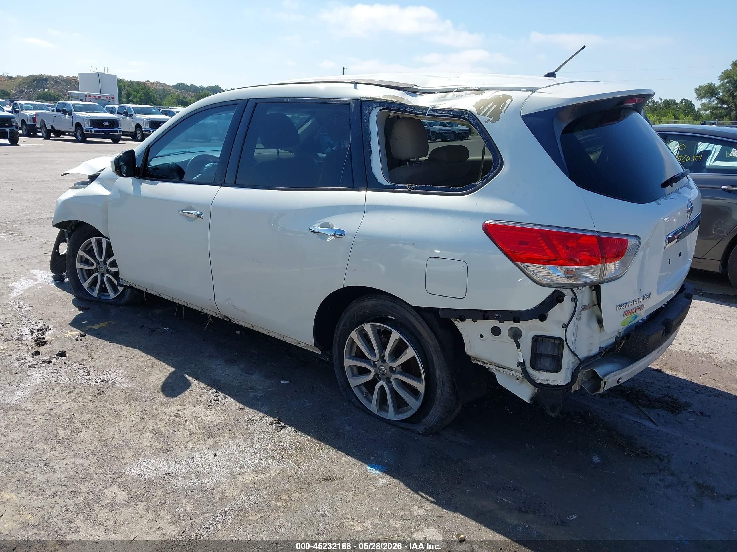 2014 Nissan Pathfinder S White vin: 5N1AR2MM5EC705896