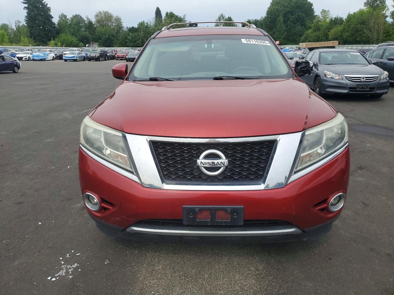2014 Nissan Pathfinder S Red vin: 5N1AR2MM5EC711388