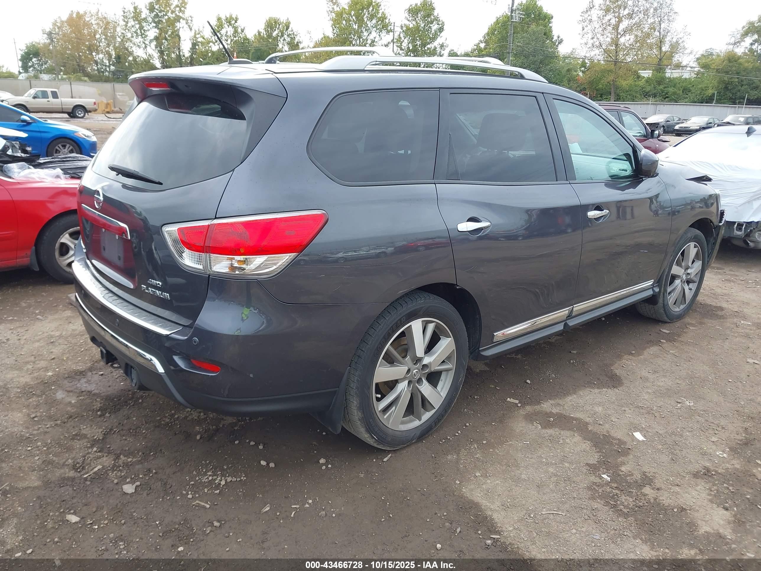 2014 Nissan Pathfinder Platinum Gray vin: 5N1AR2MM5EC715019