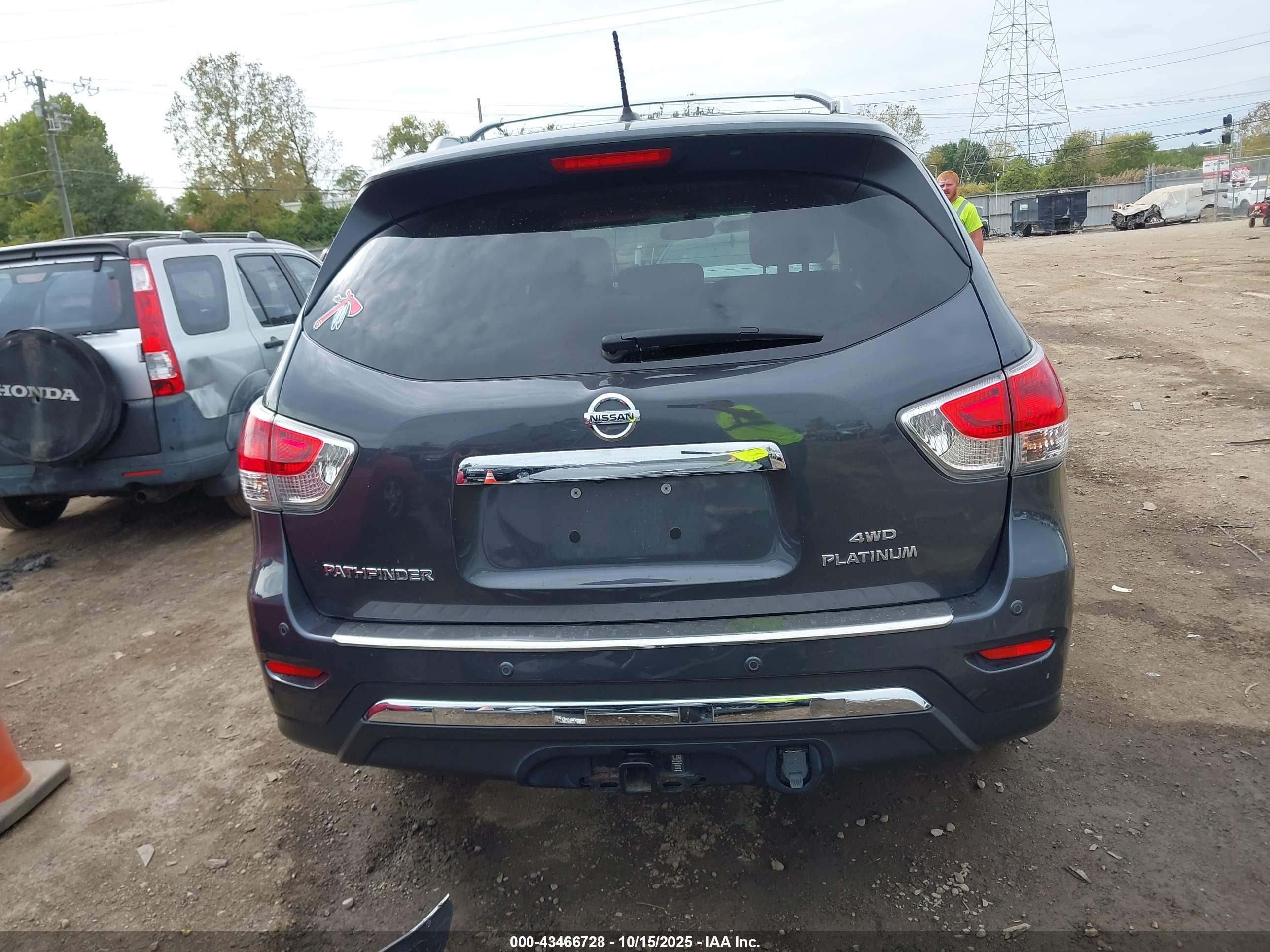 2014 Nissan Pathfinder Platinum Gray vin: 5N1AR2MM5EC715019