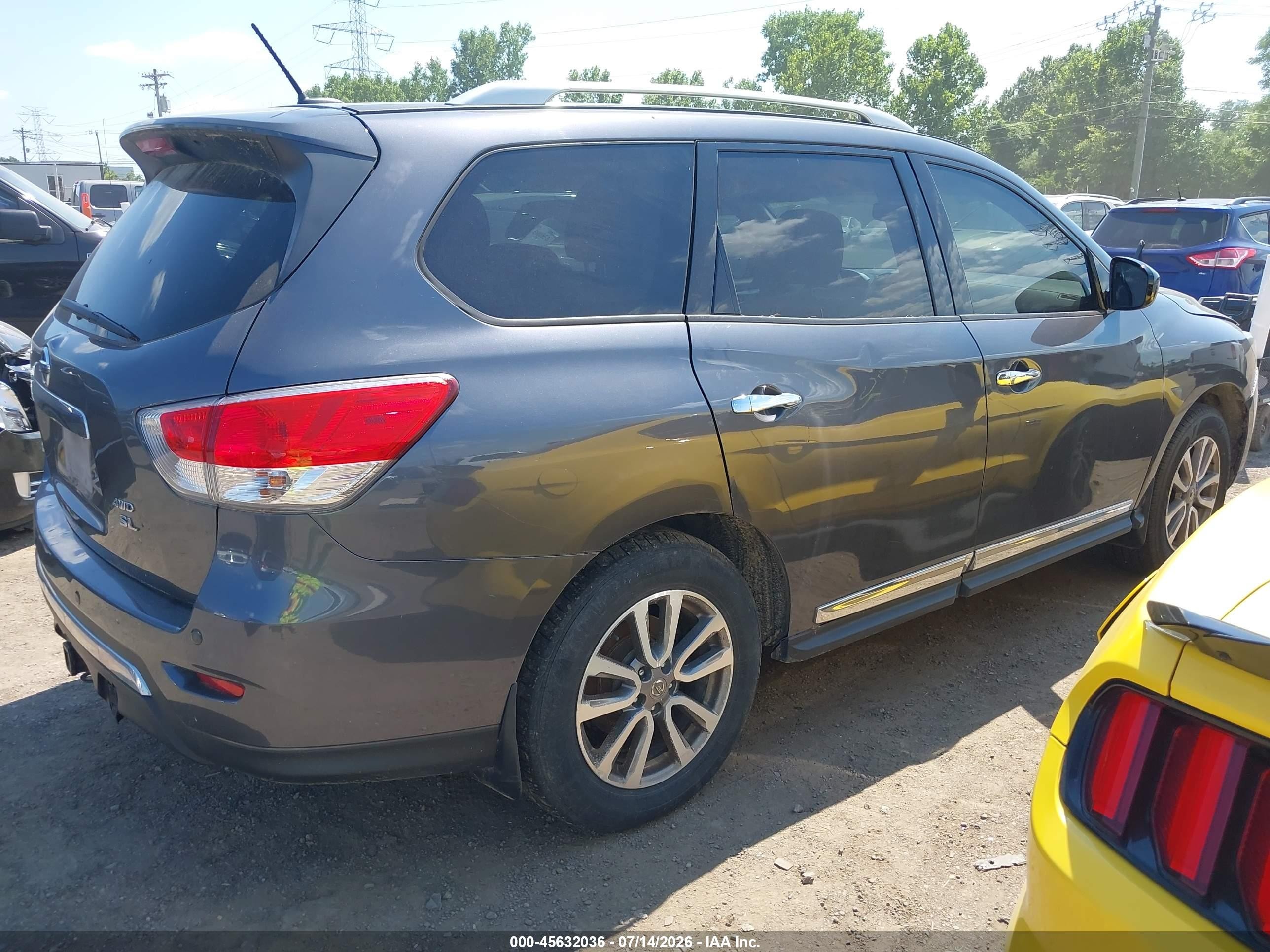 2014 Nissan Pathfinder Sl Gray vin: 5N1AR2MM5EC734895