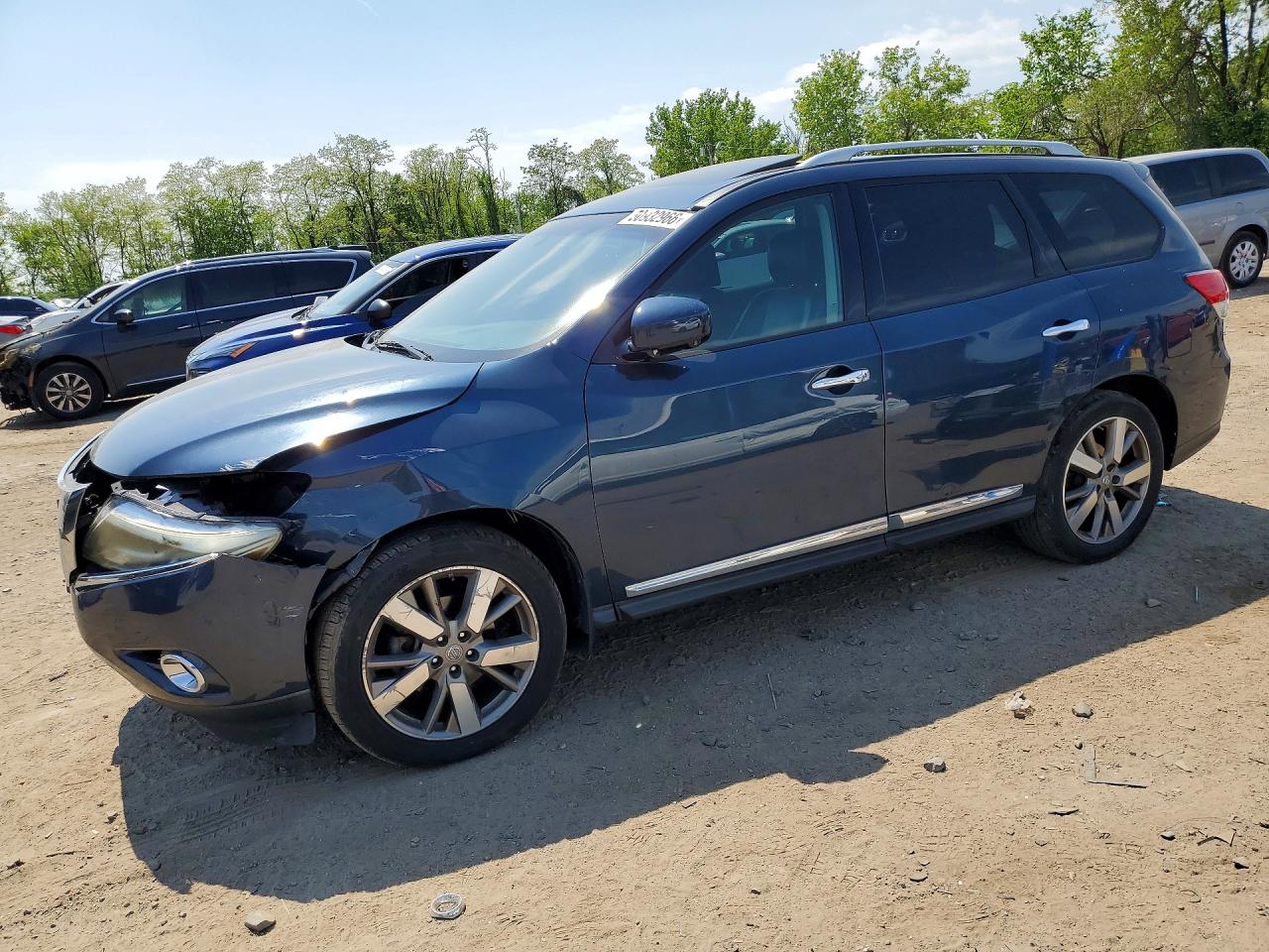 2014 Nissan Pathfinder S Blue vin: 5N1AR2MM5EC735559