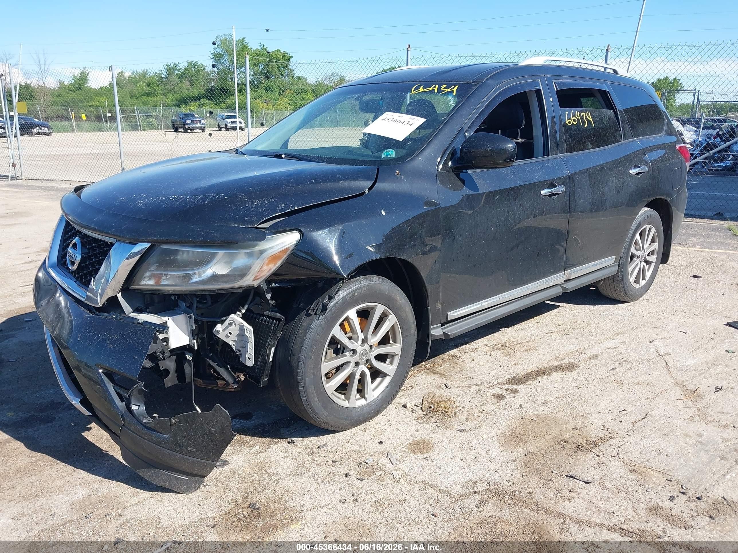 2015 Nissan Pathfinder Sl Black vin: 5N1AR2MM5FC604777