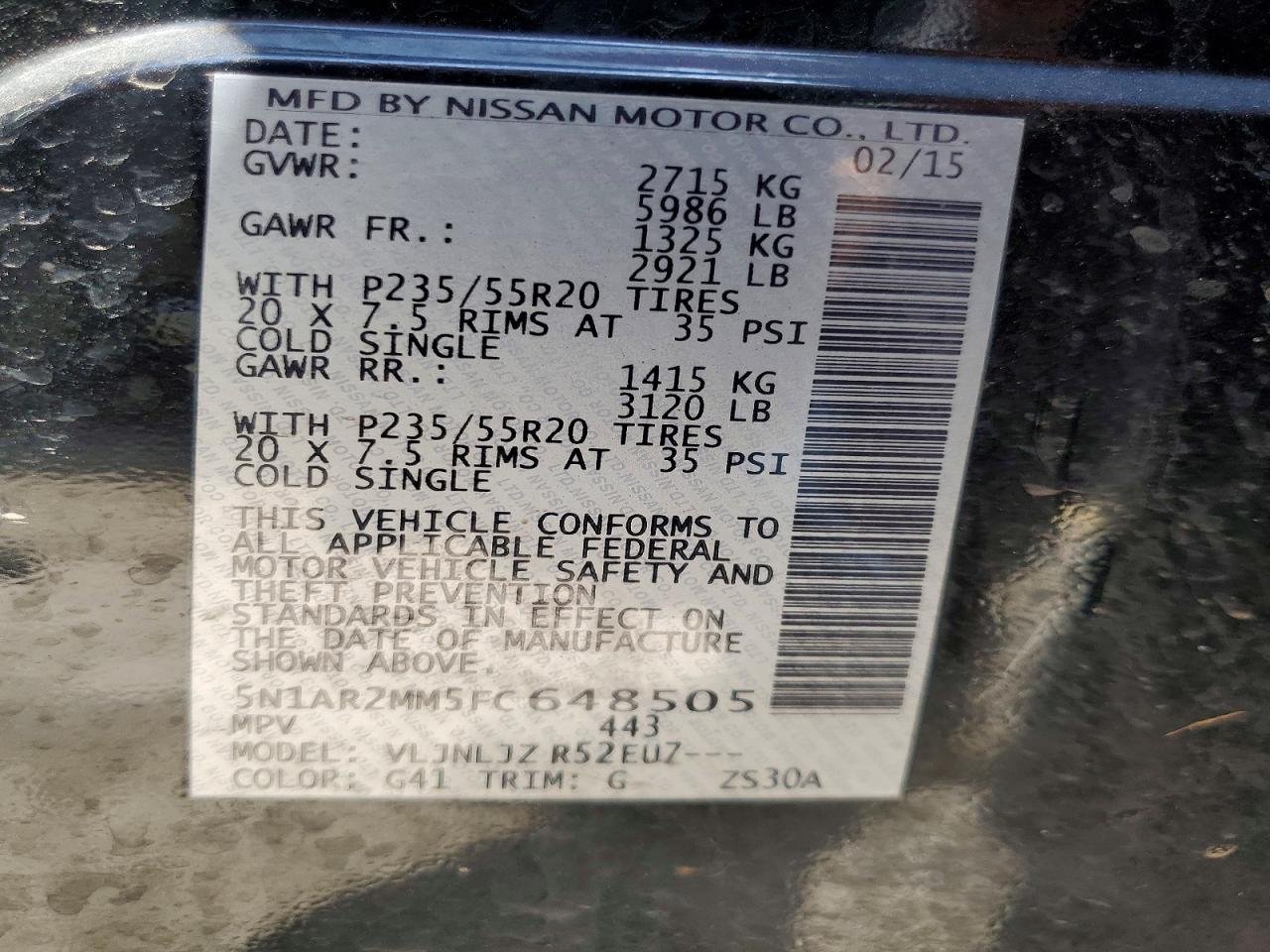 2015 Nissan Pathfinder S Черный vin: 5N1AR2MM5FC648505