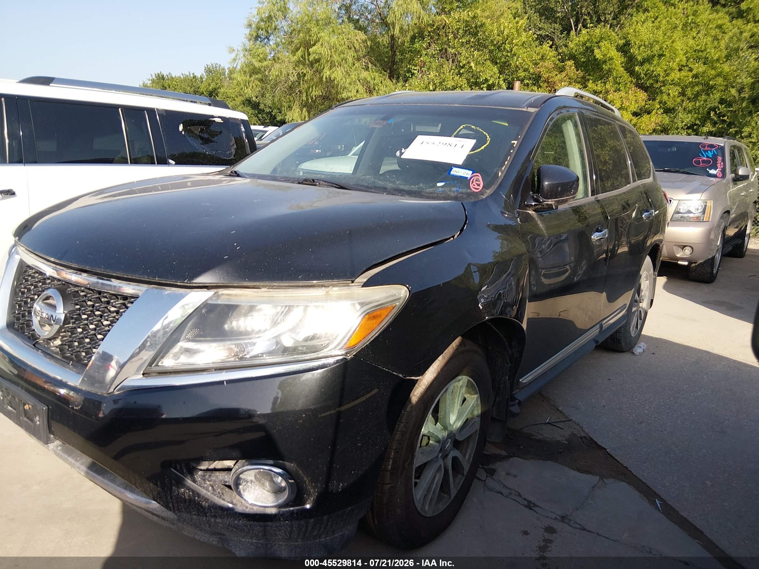 2015 Nissan Pathfinder Sl Black vin: 5N1AR2MM5FC717354