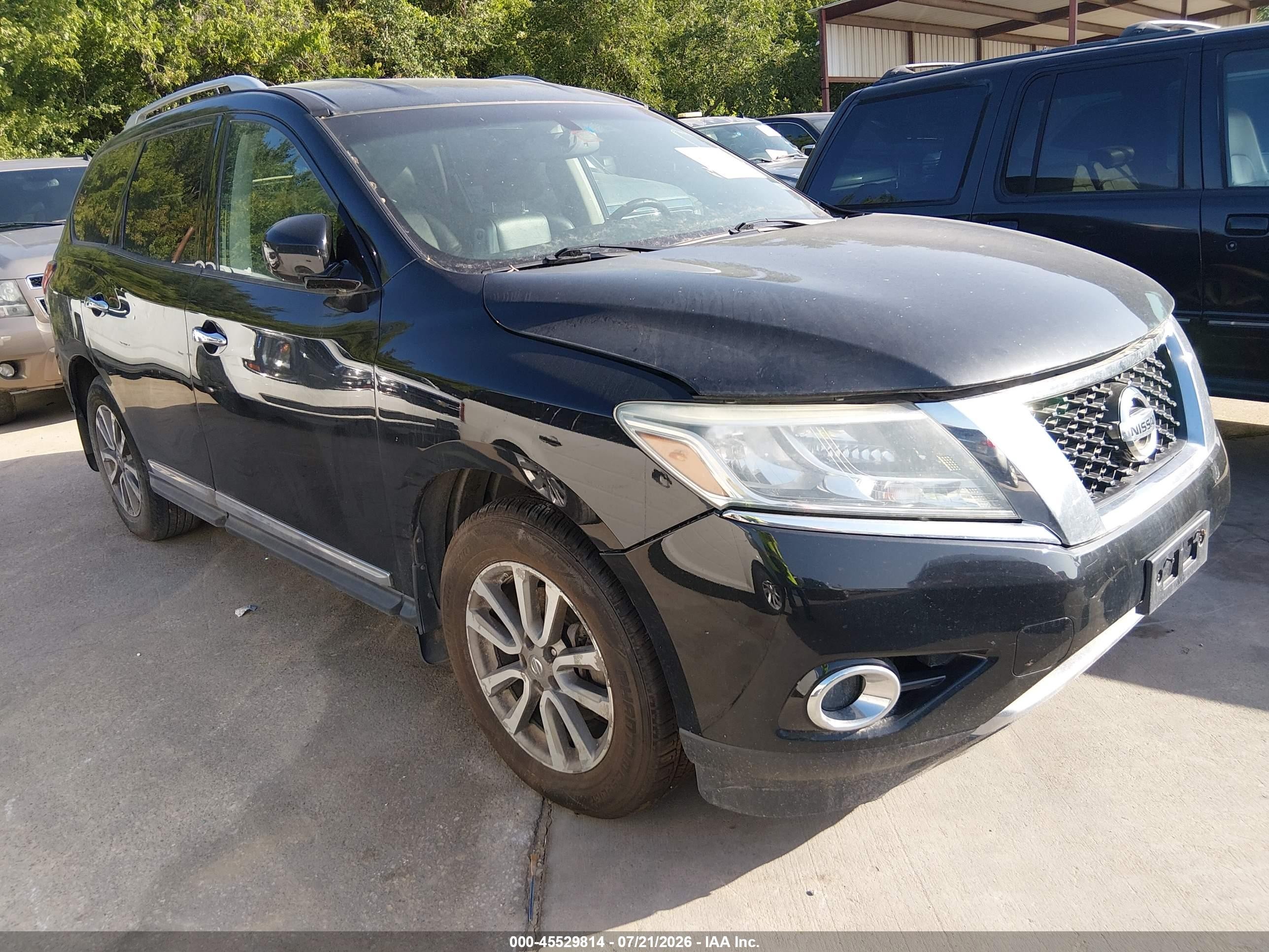 2015 Nissan Pathfinder Sl Black vin: 5N1AR2MM5FC717354