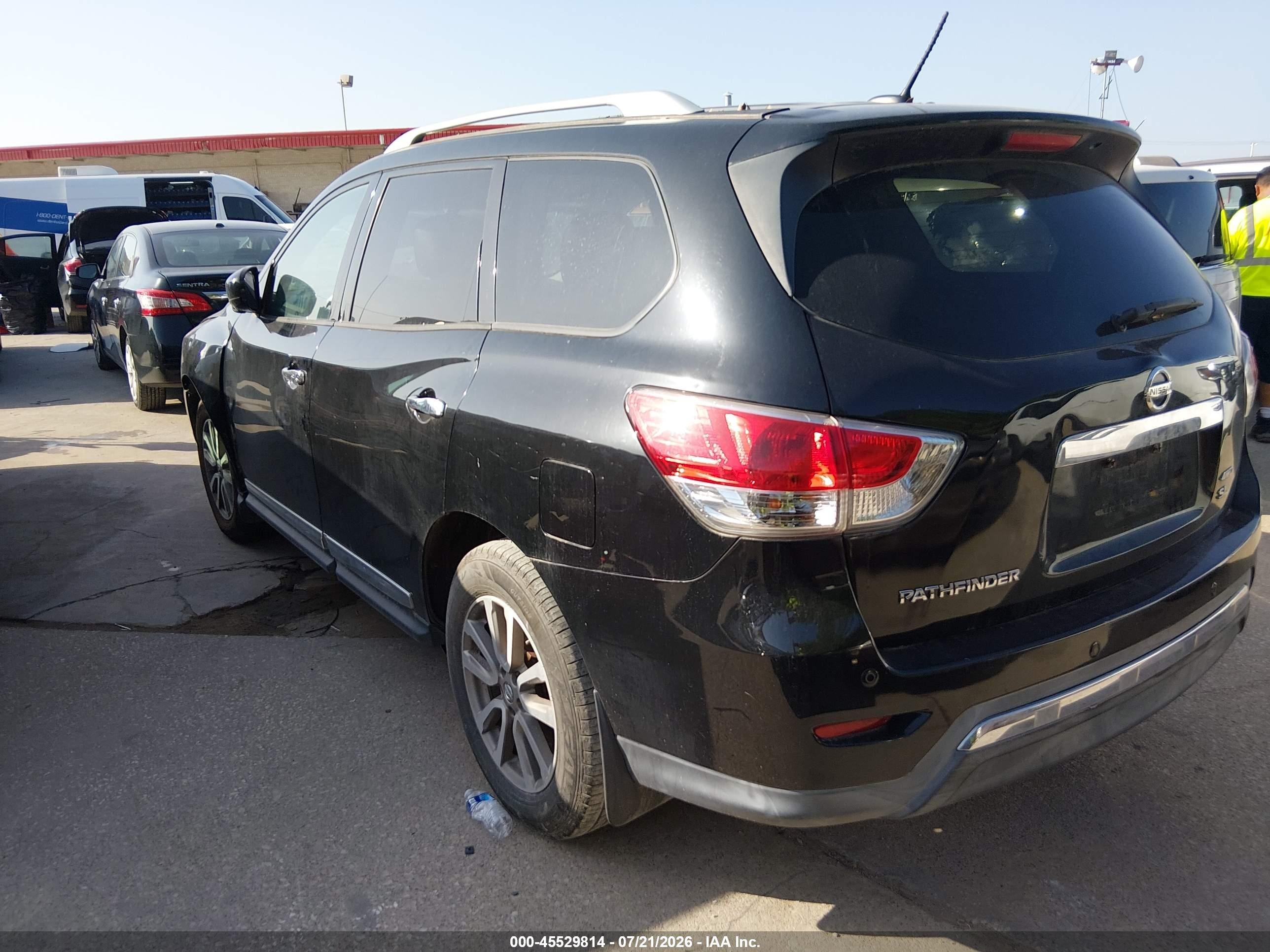 2015 Nissan Pathfinder Sl Black vin: 5N1AR2MM5FC717354