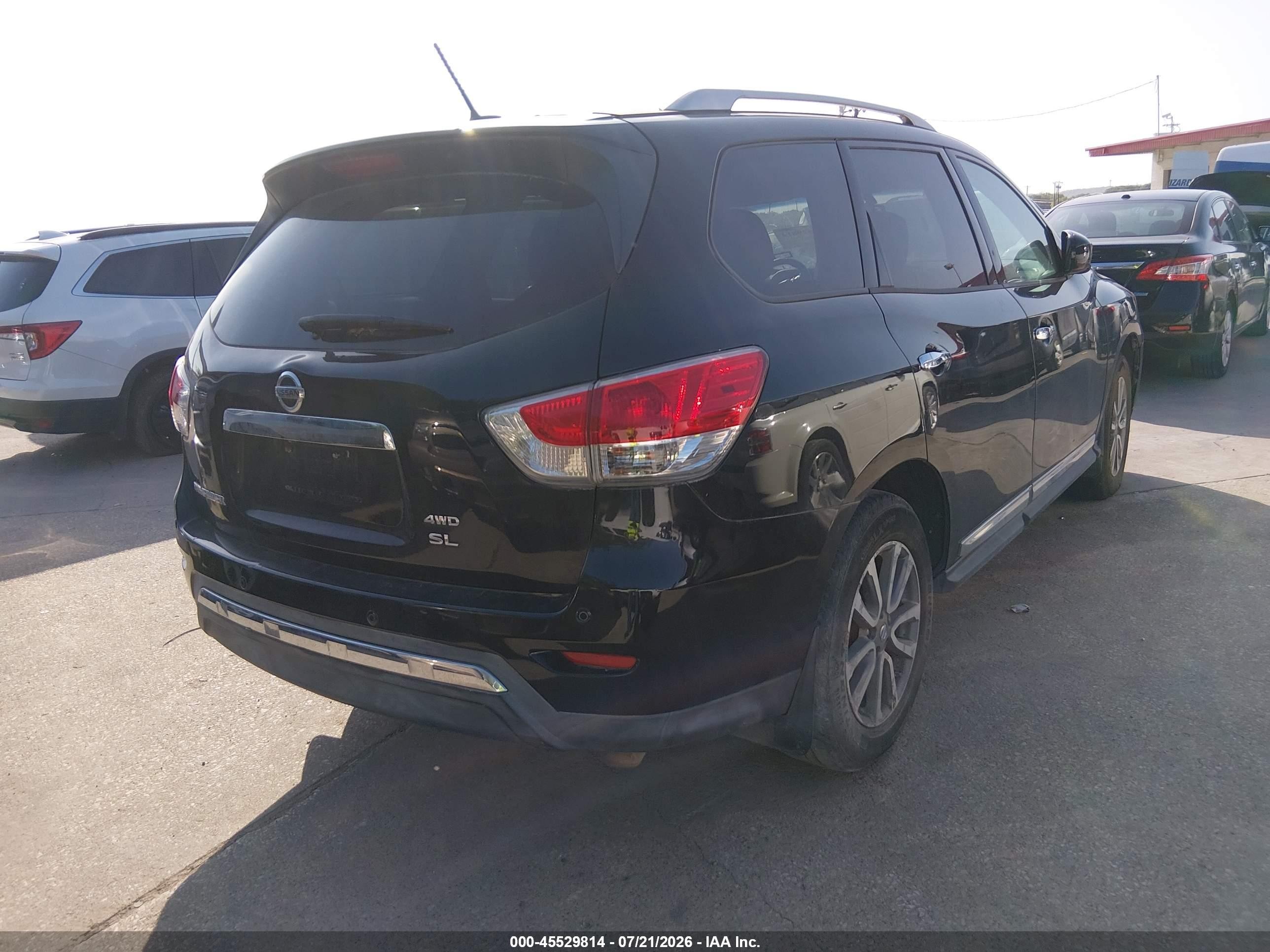 2015 Nissan Pathfinder Sl Black vin: 5N1AR2MM5FC717354