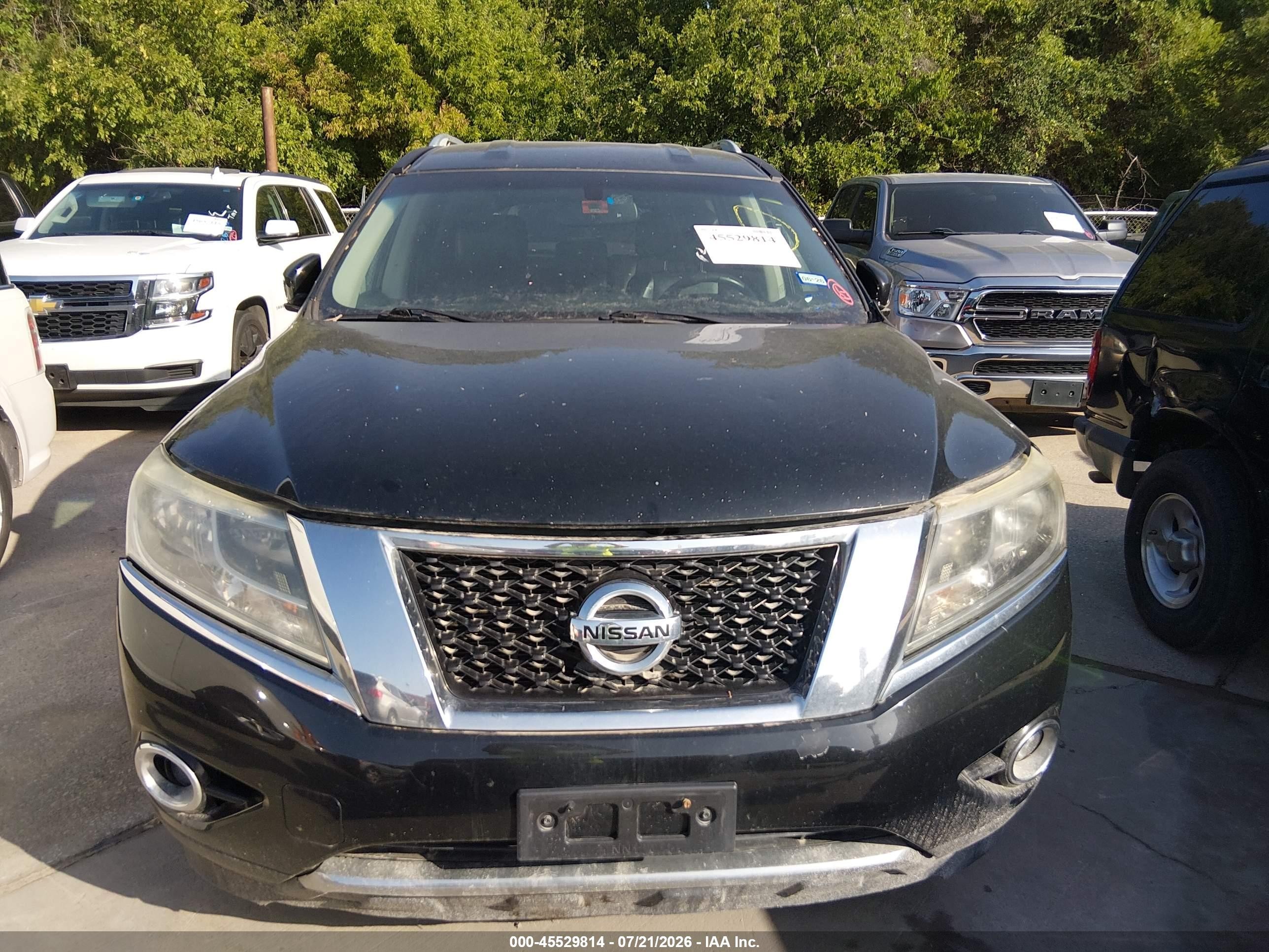 2015 Nissan Pathfinder Sl Black vin: 5N1AR2MM5FC717354
