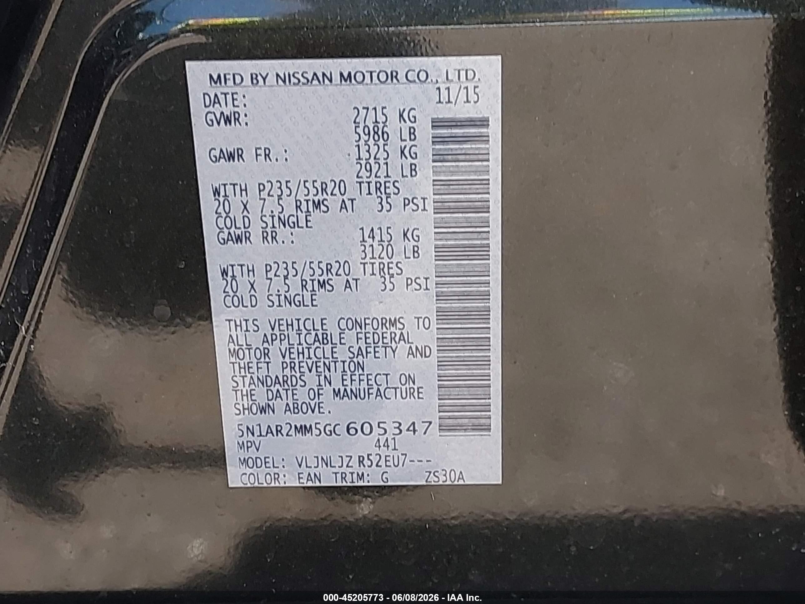 2016 Nissan Pathfinder Platinum Green vin: 5N1AR2MM5GC605347