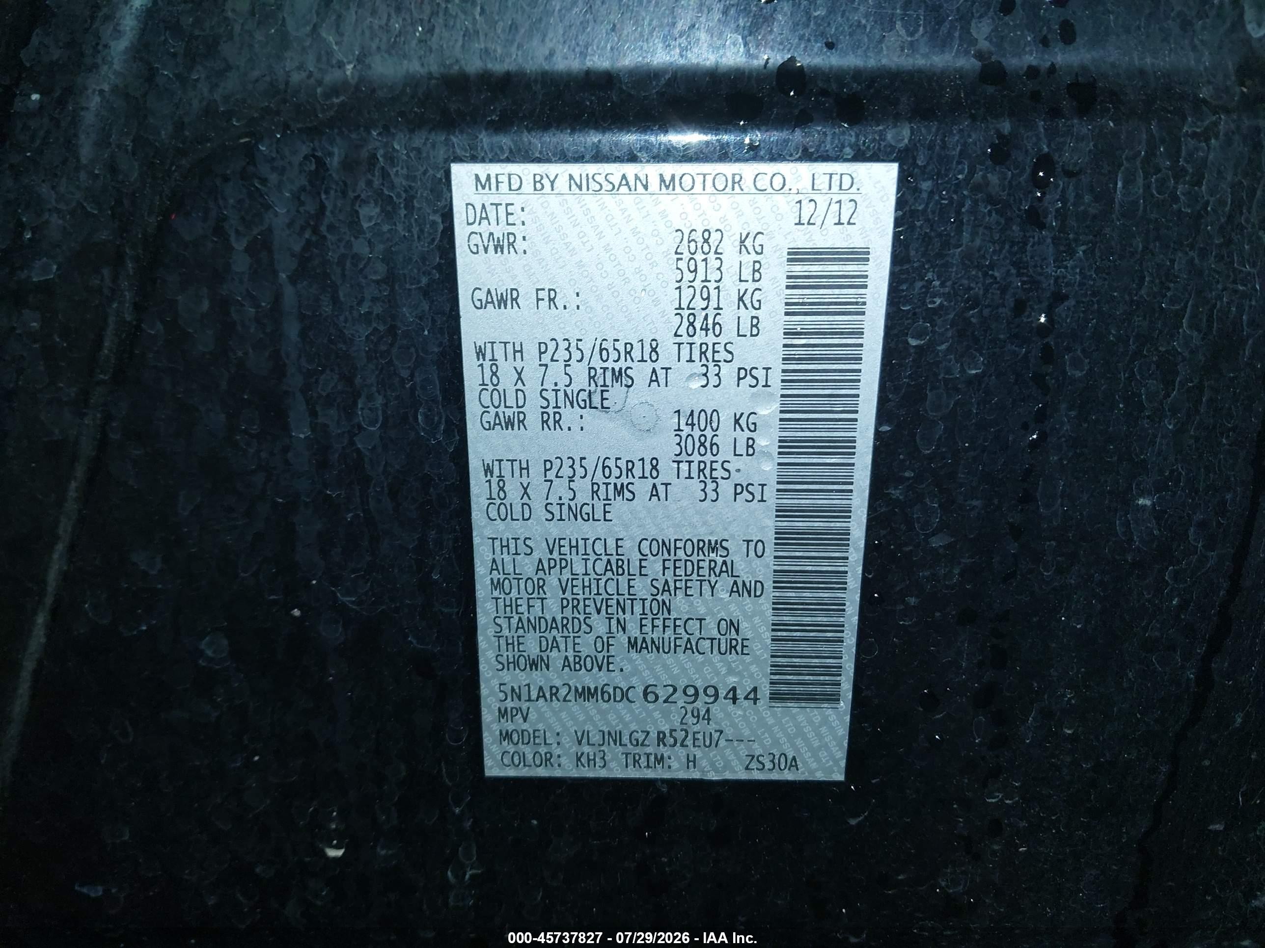 2013 Nissan Pathfinder Sl Black vin: 5N1AR2MM6DC629944