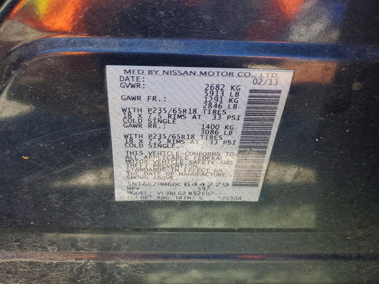 2013 Nissan Pathfinder S Blue vin: 5N1AR2MM6DC644279