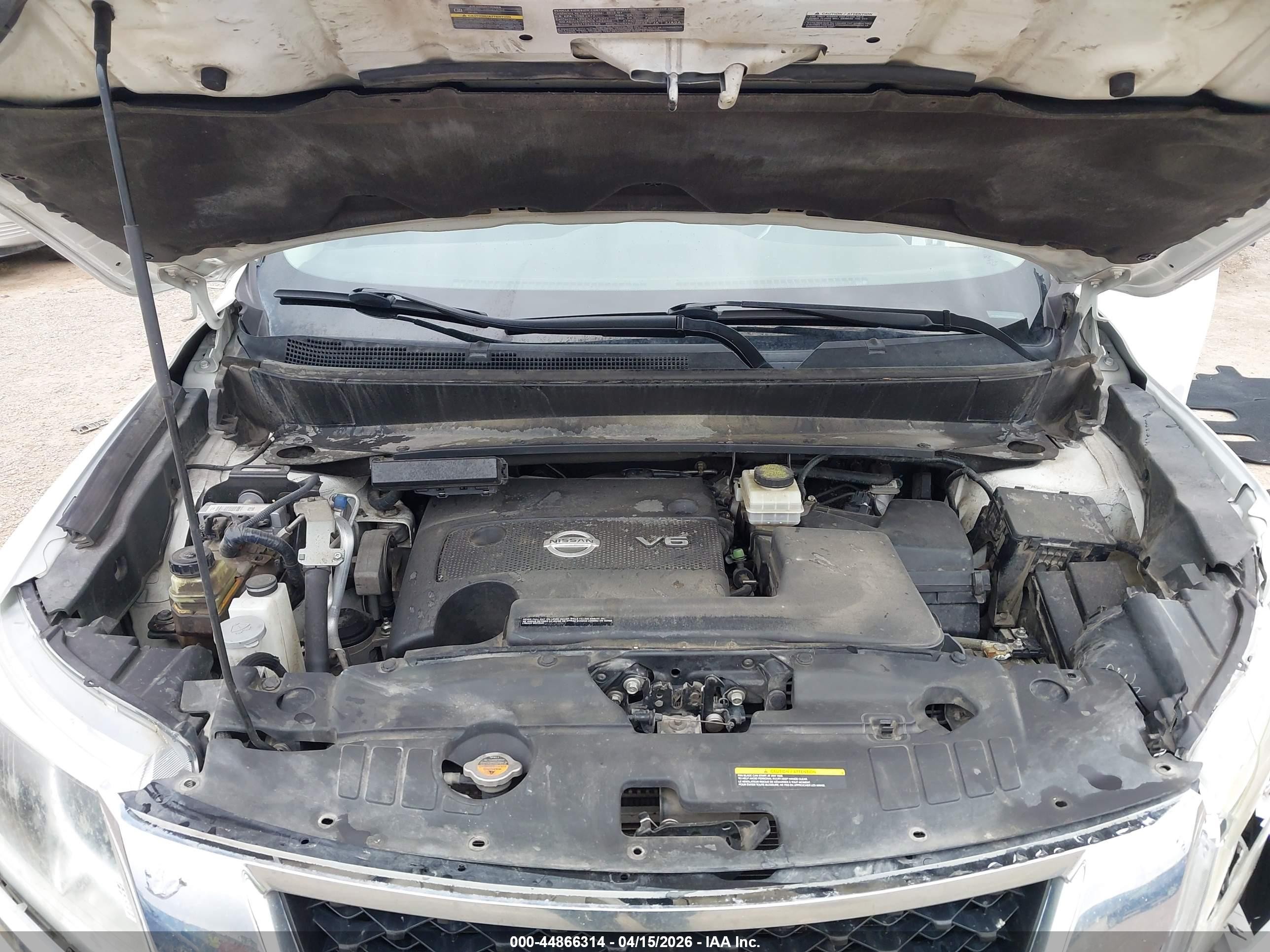 2013 Nissan Pathfinder Sv White vin: 5N1AR2MM6DC683454