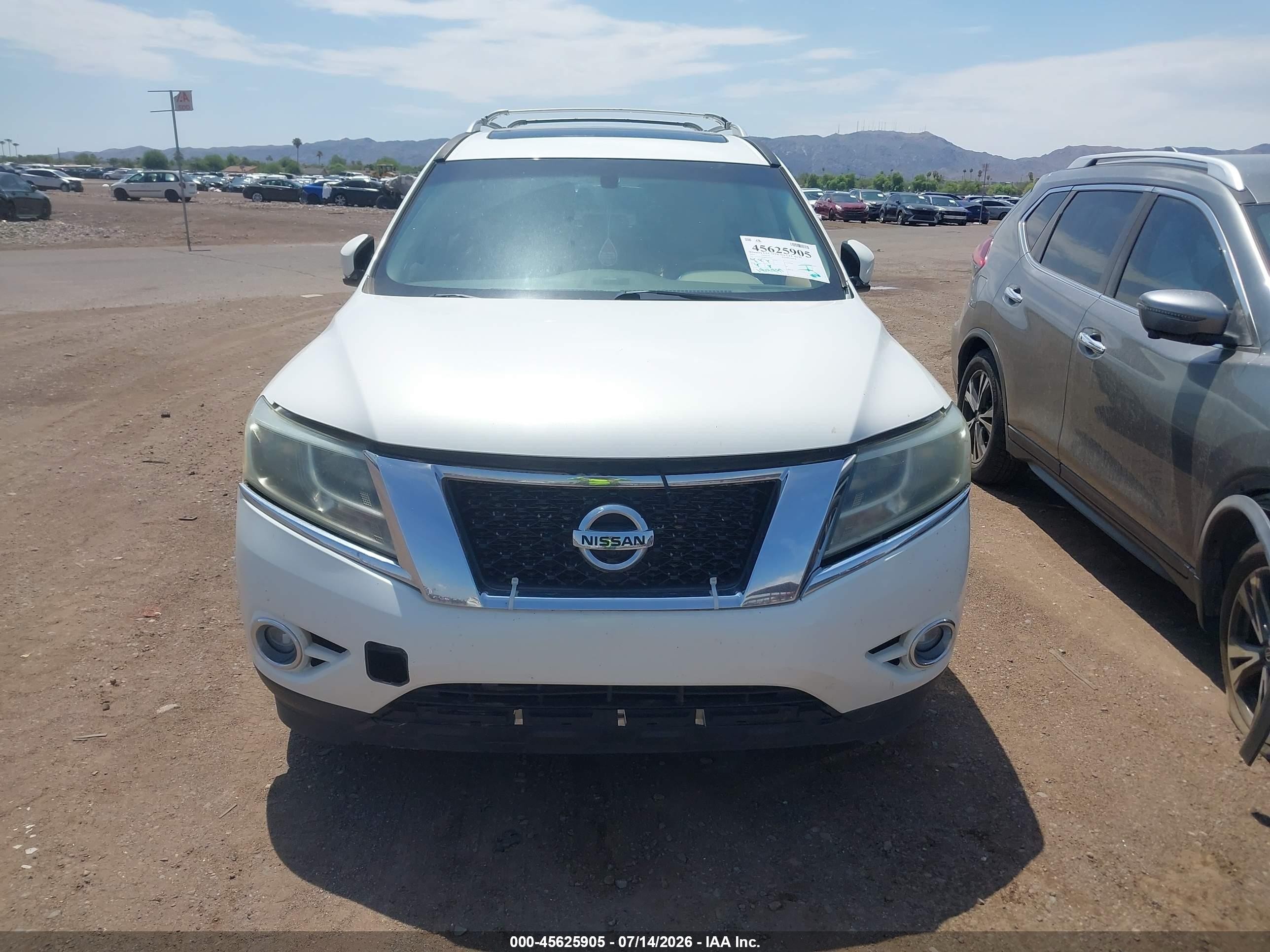 2014 Nissan Pathfinder Platinum White vin: 5N1AR2MM6EC614510