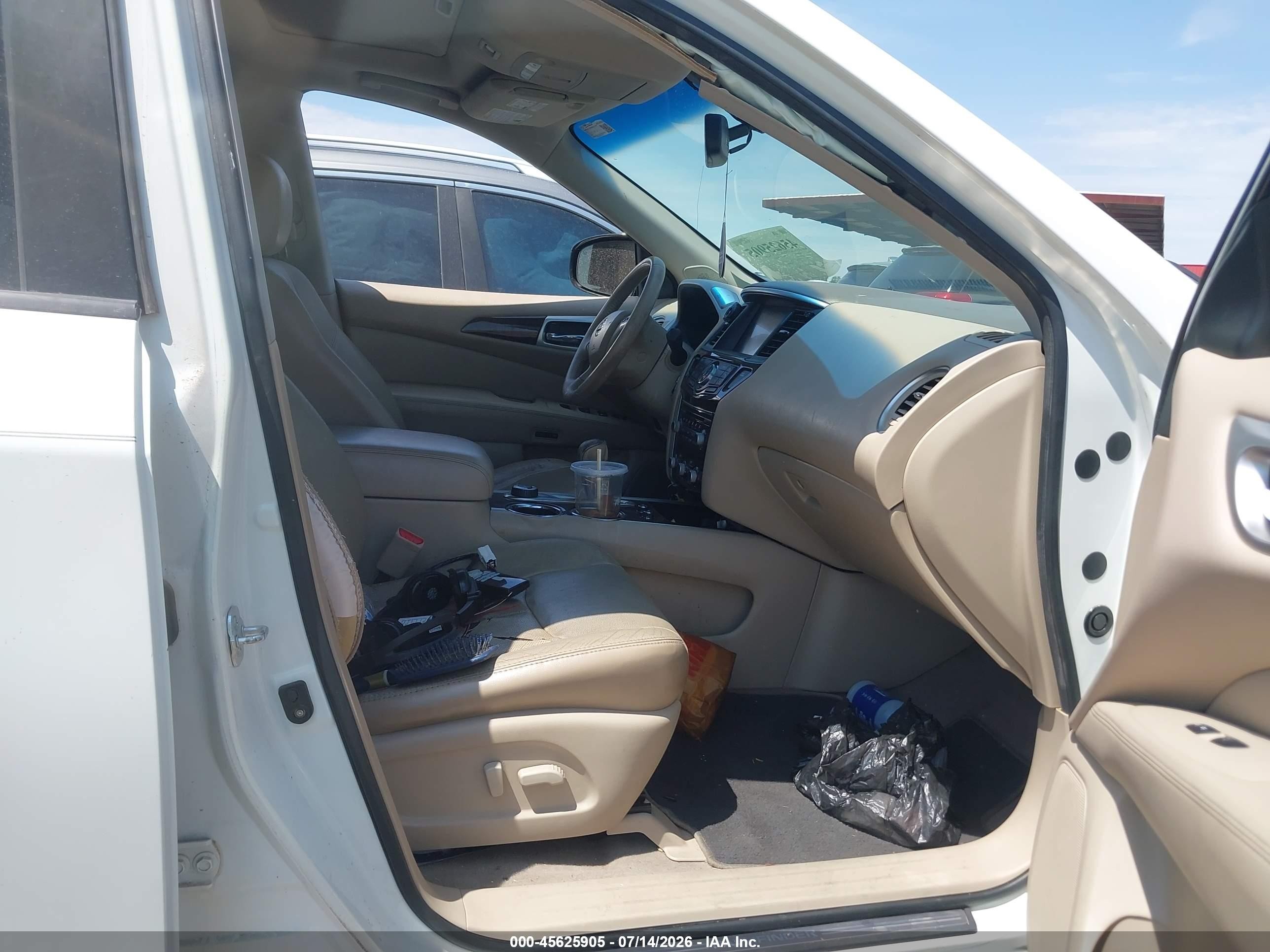 2014 Nissan Pathfinder Platinum White vin: 5N1AR2MM6EC614510