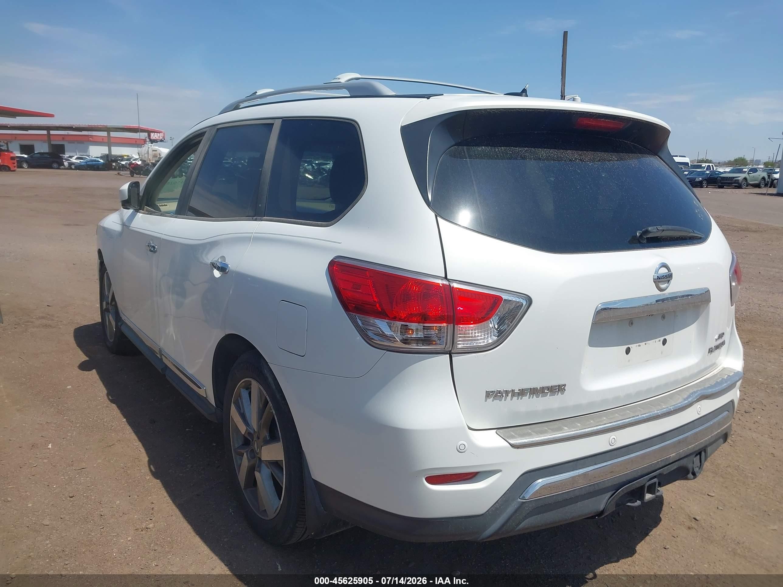 2014 Nissan Pathfinder Platinum White vin: 5N1AR2MM6EC614510