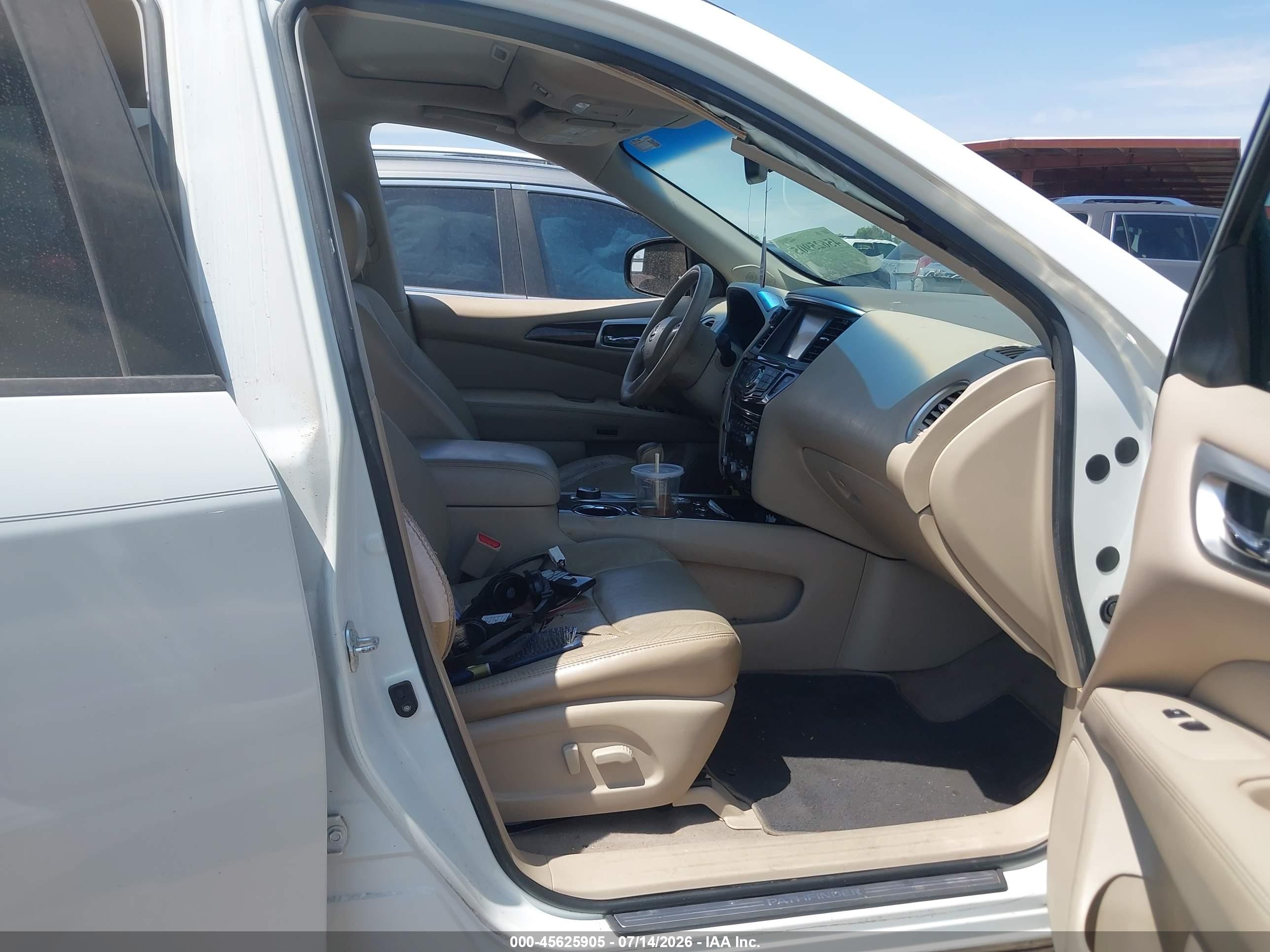 2014 Nissan Pathfinder Platinum White vin: 5N1AR2MM6EC614510