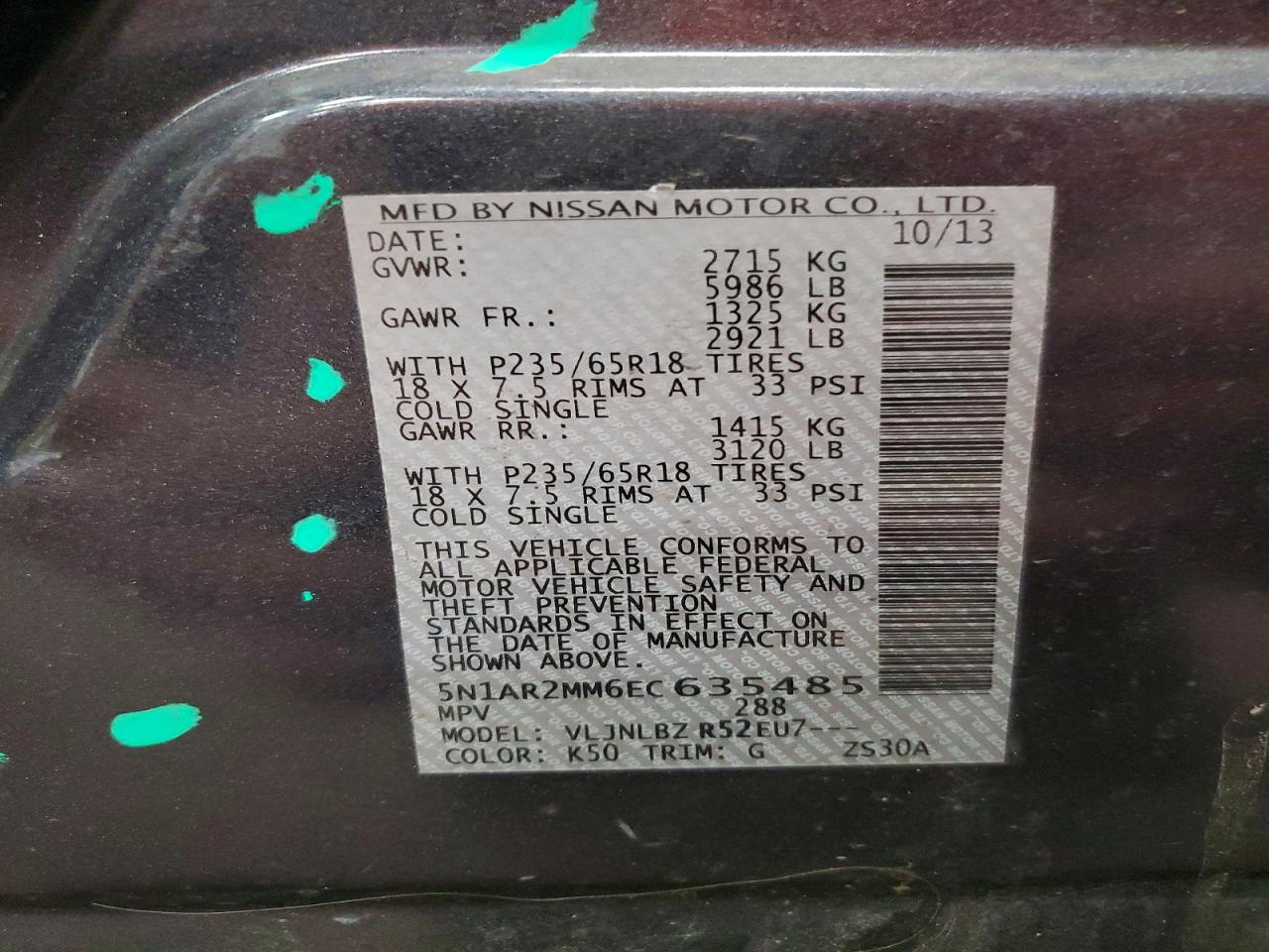 2014 Nissan Pathfinder S Gray vin: 5N1AR2MM6EC635485