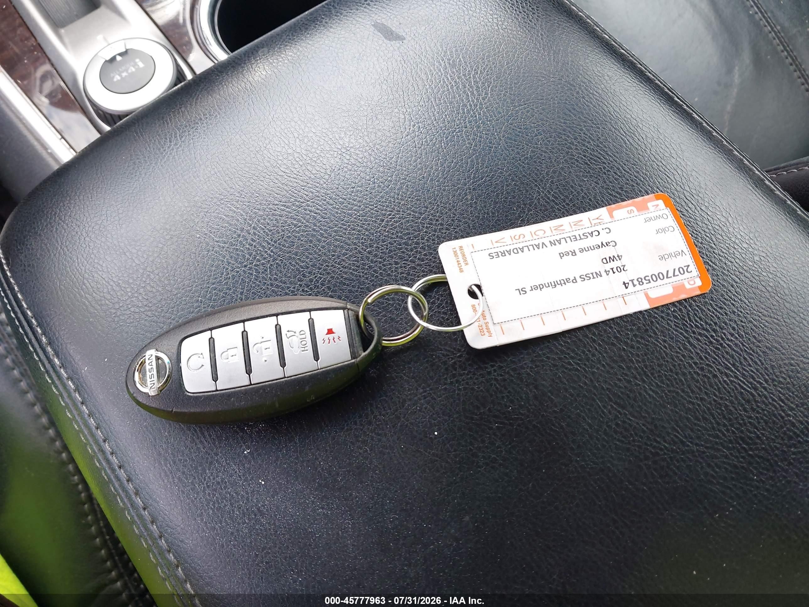 2014 Nissan Pathfinder Platinum/s/sl/sv Red vin: 5N1AR2MM6EC664906