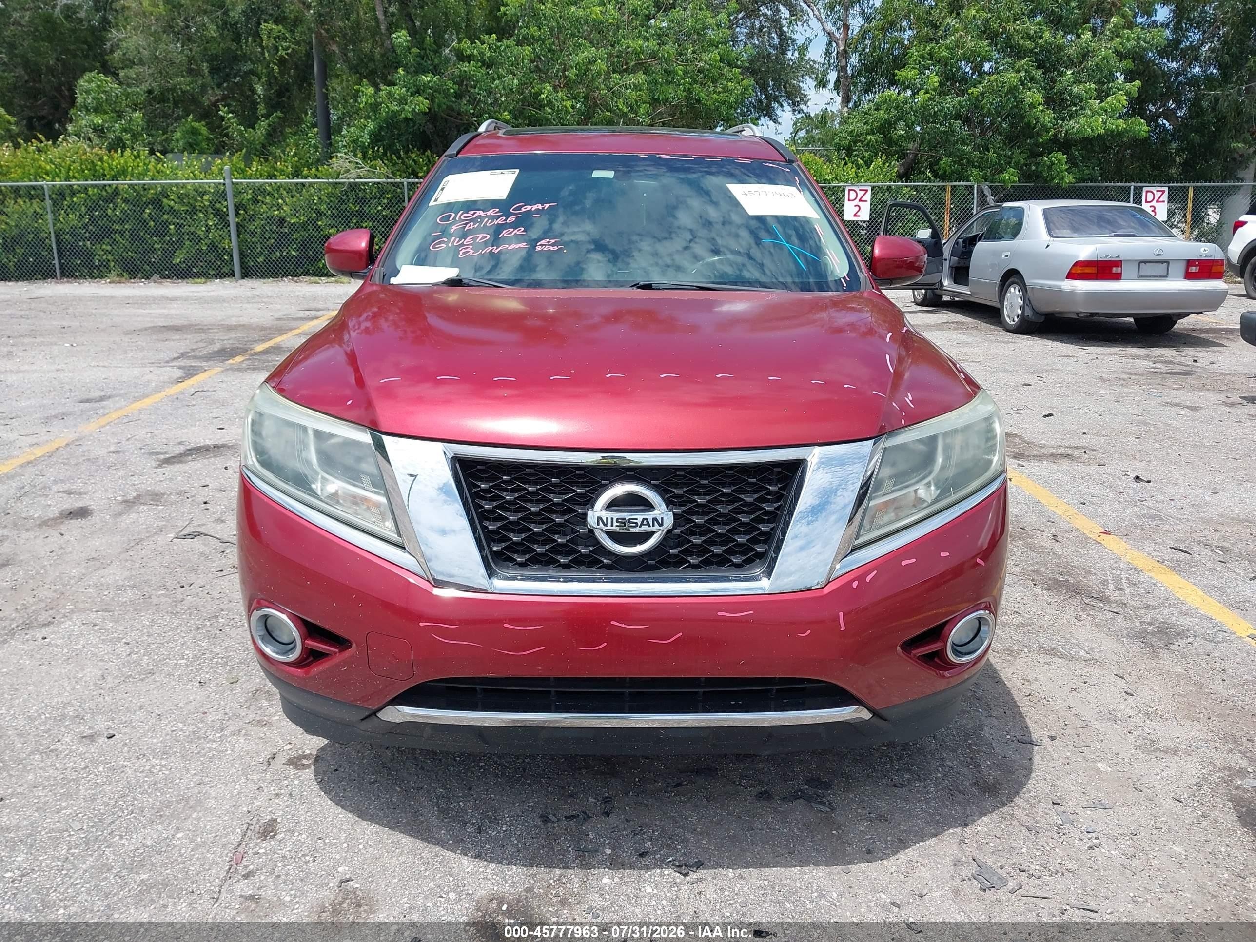2014 Nissan Pathfinder Platinum/s/sl/sv Red vin: 5N1AR2MM6EC664906